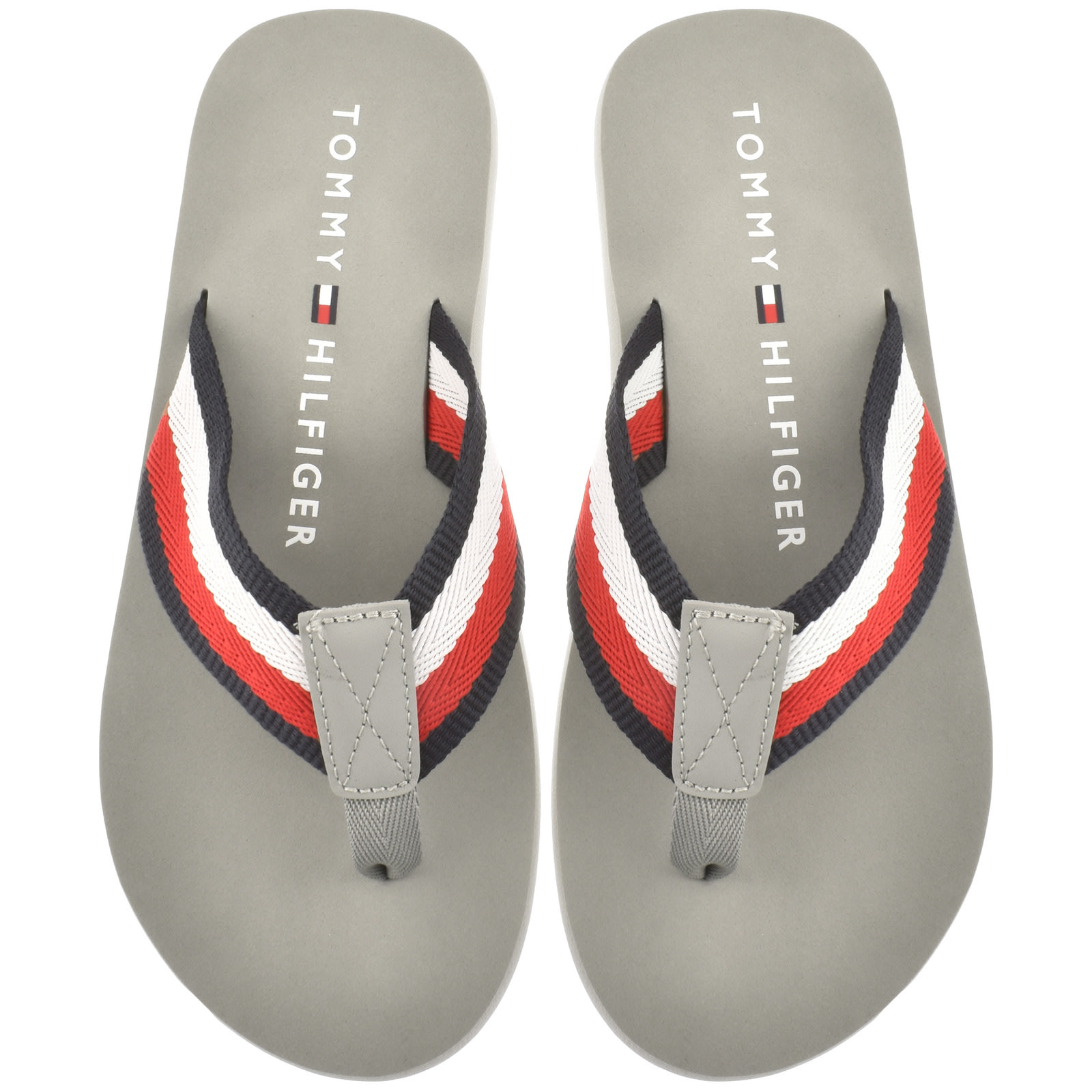 Shop Tommy Hilfiger Corporate Beach Flip Flops Silver