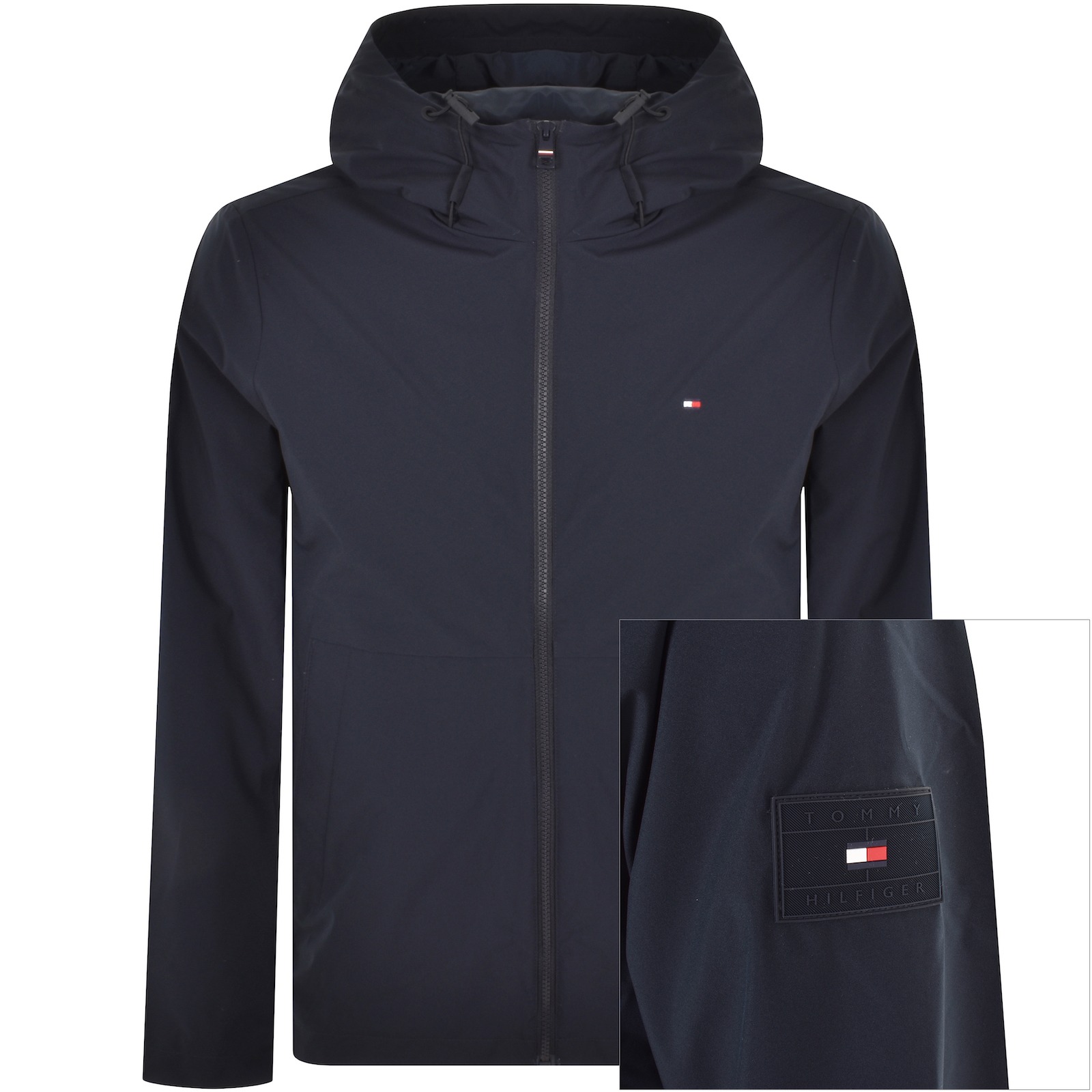 Shop Tommy Hilfiger Rwb Hooded Jacket Navy