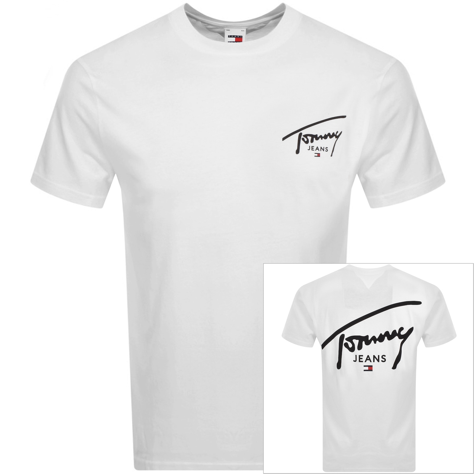 Shop Tommy Jeans Signature Print T Shirt White