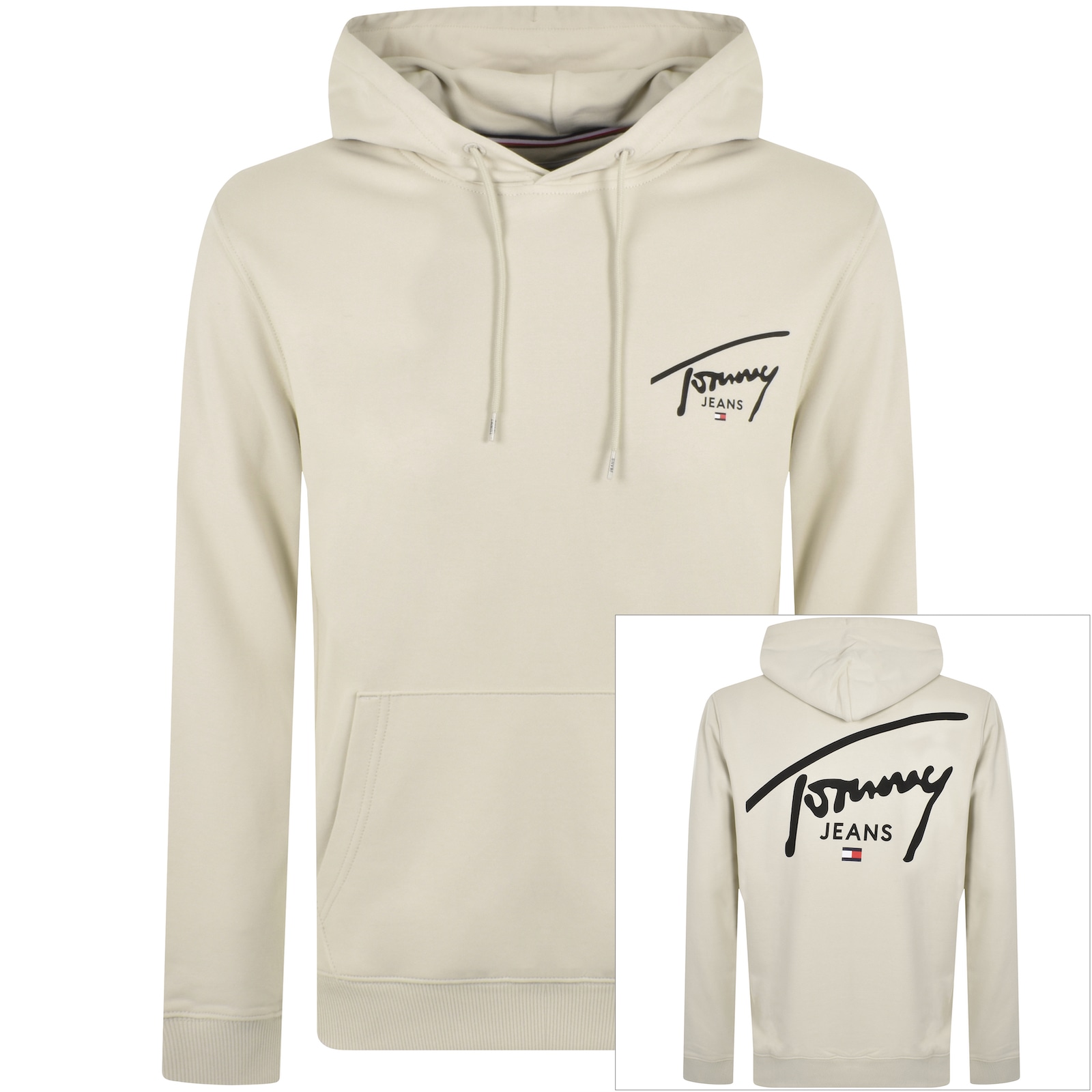 Shop Tommy Jeans Regular Graphic Hoodie Beige