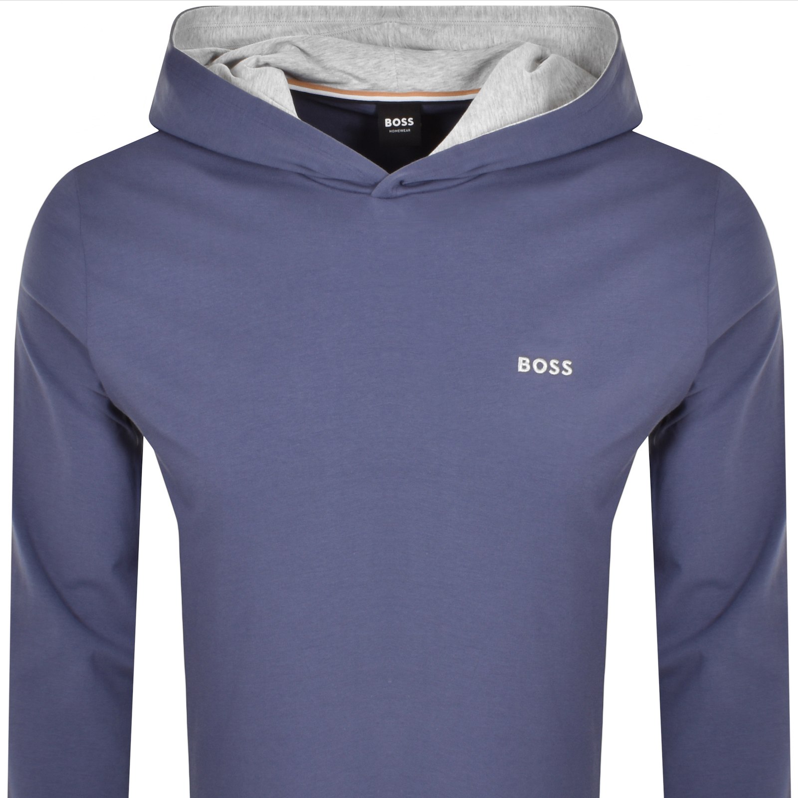 Shop Boss Business Boss Long Sleeve Hooded T Shirt Blue