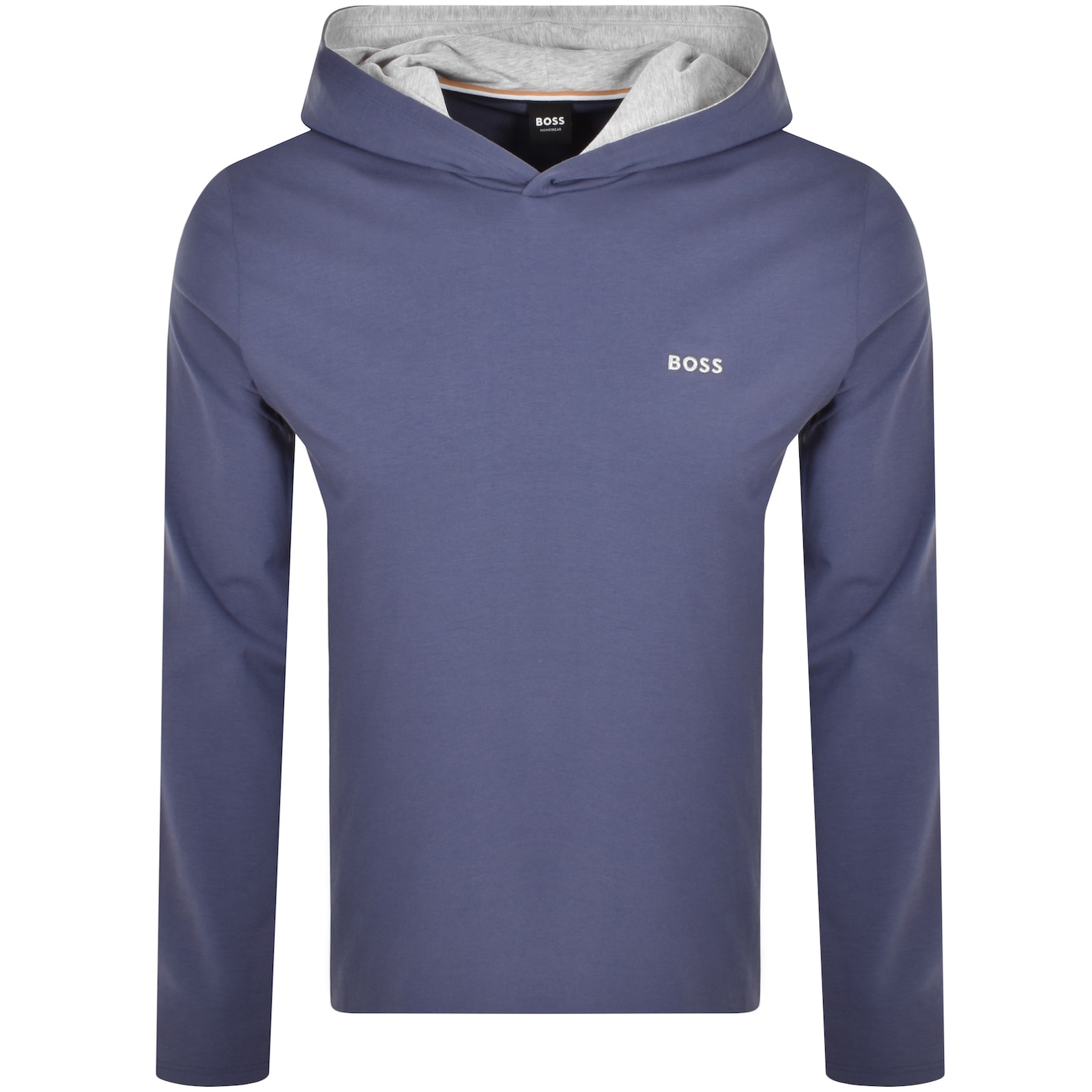 Shop Boss Business Boss Long Sleeve Hooded T Shirt Blue