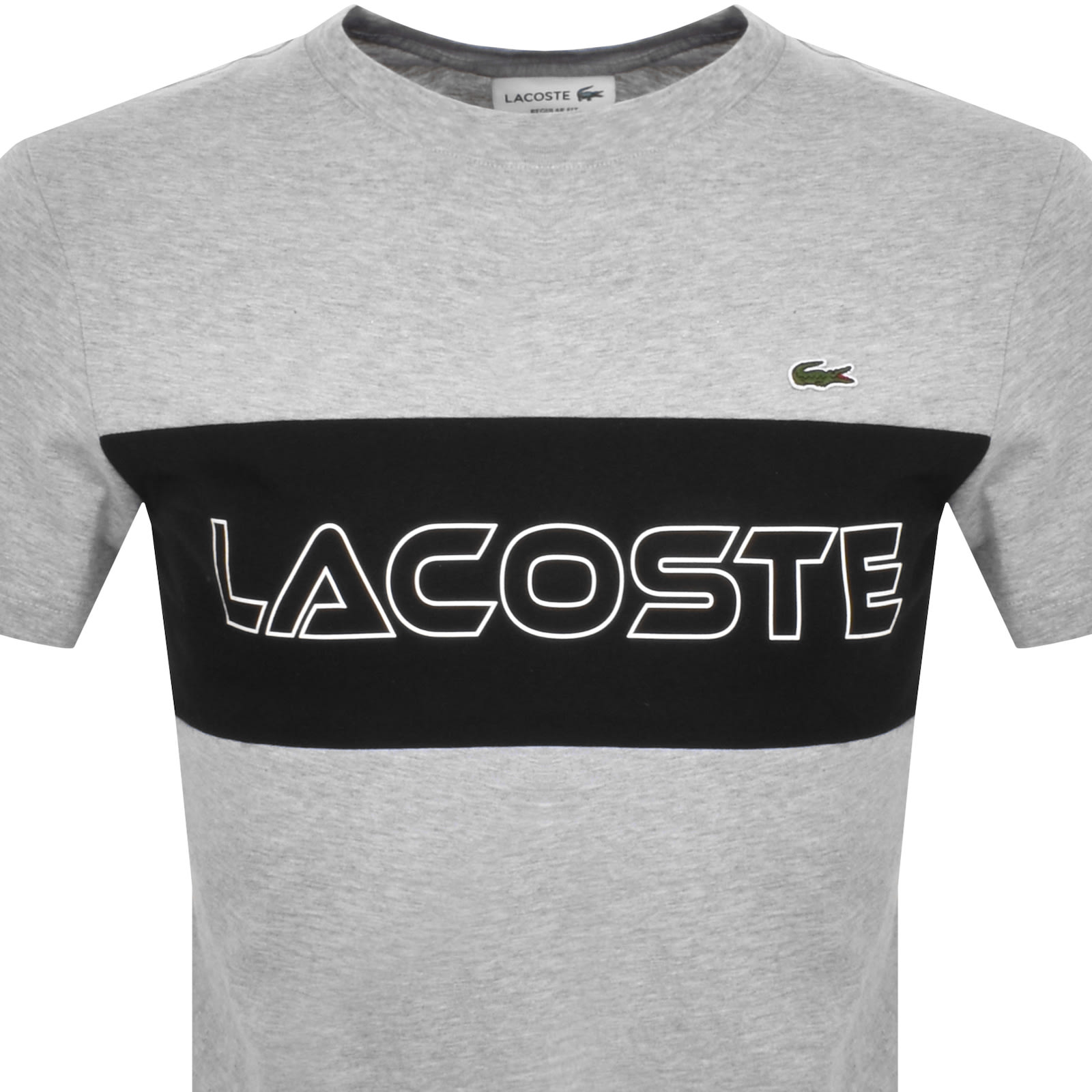 Shop Lacoste Crew Neck Logo T Shirt Grey