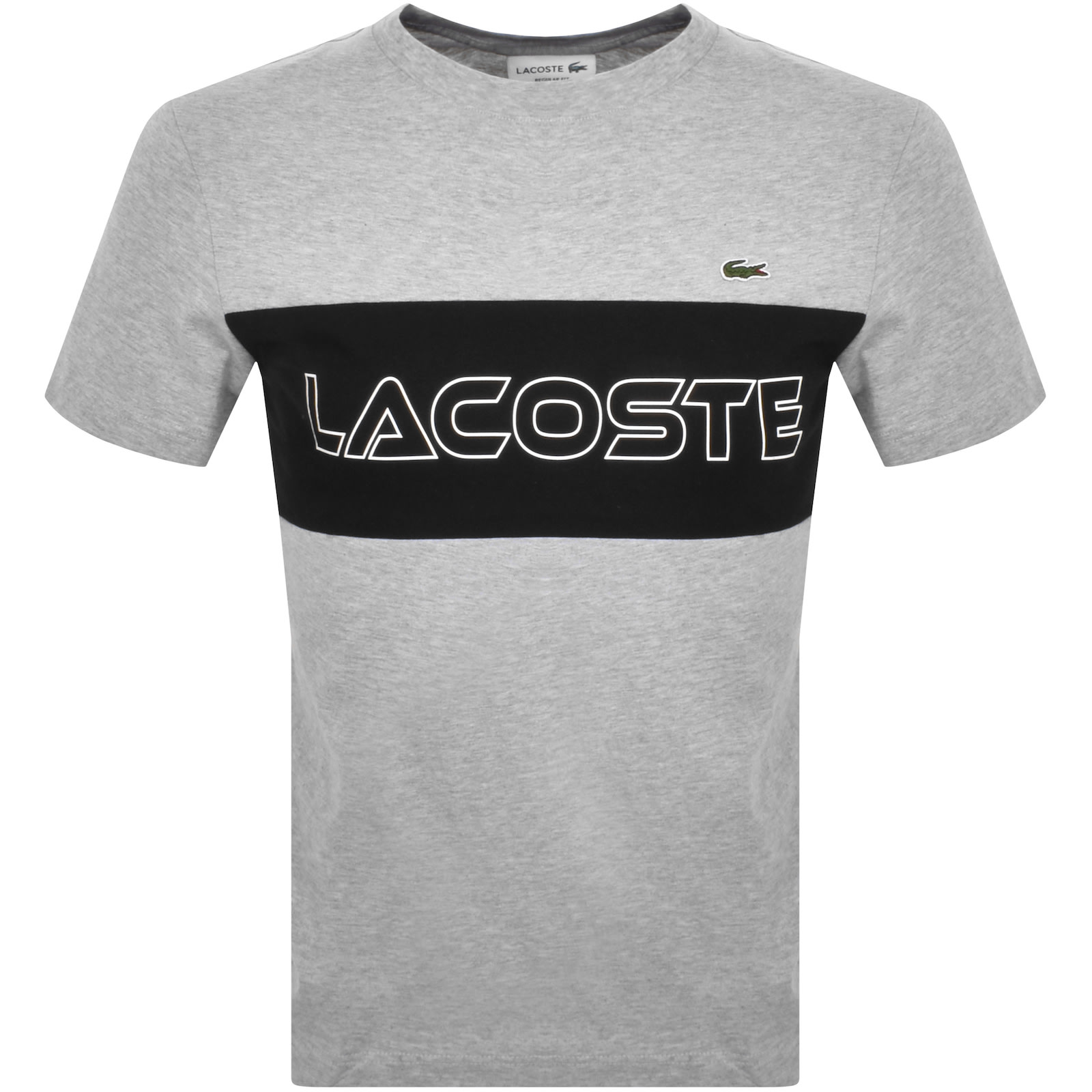 Shop Lacoste Crew Neck Logo T Shirt Grey