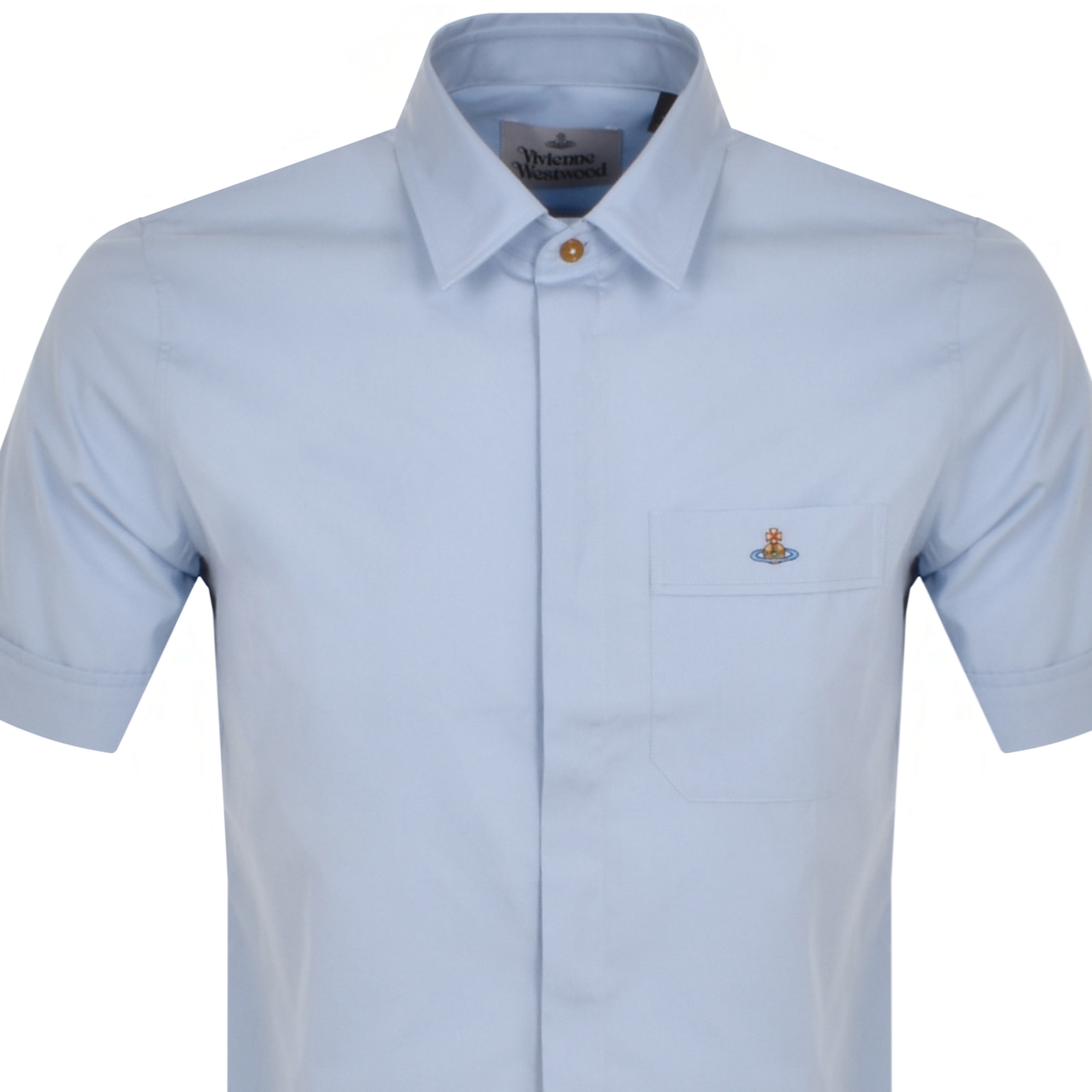 Shop Vivienne Westwood Classic Short Sleeved Shirt Blue