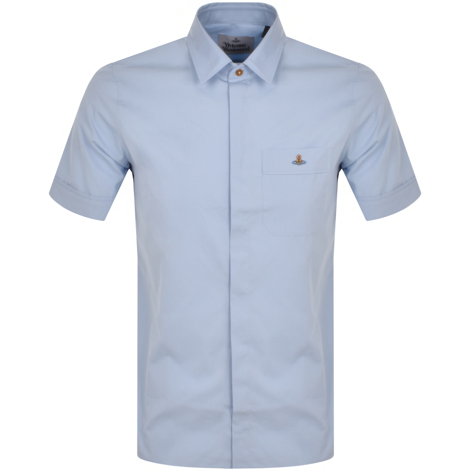 Shop Vivienne Westwood Classic Short Sleeved Shirt Blue