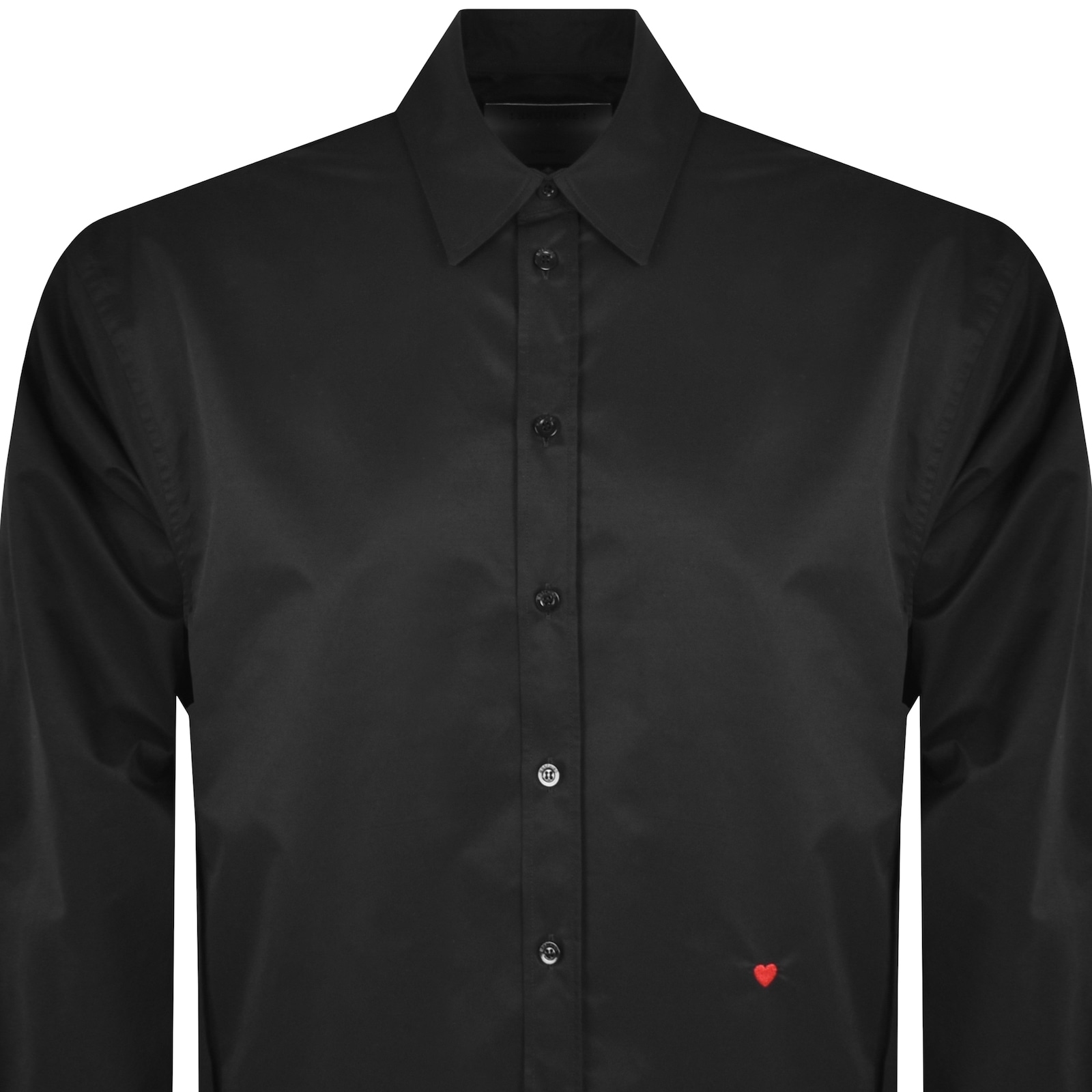 Shop Moschino Long Sleeve Poplin Shirt Black