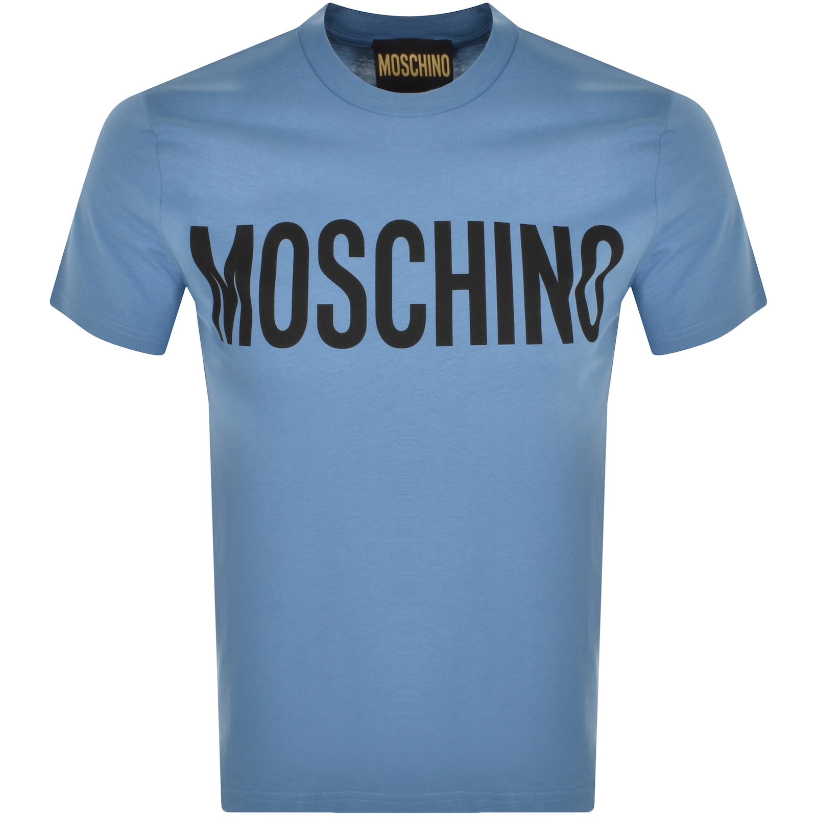 Shop Moschino Logo T Shirt Blue