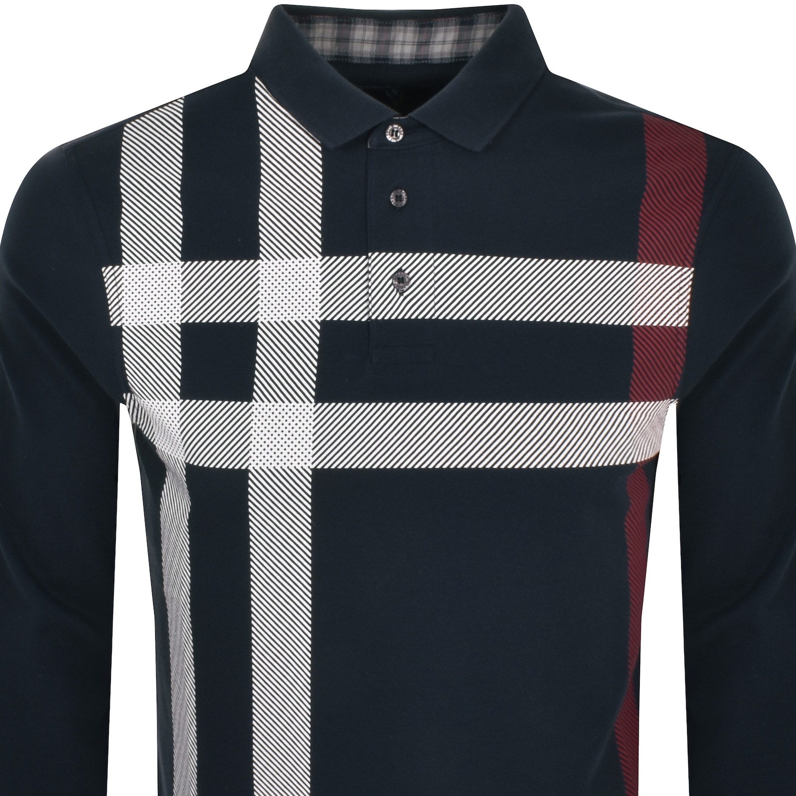 Shop Barbour Blaine Long Sleeve Polo T Shirt Navy