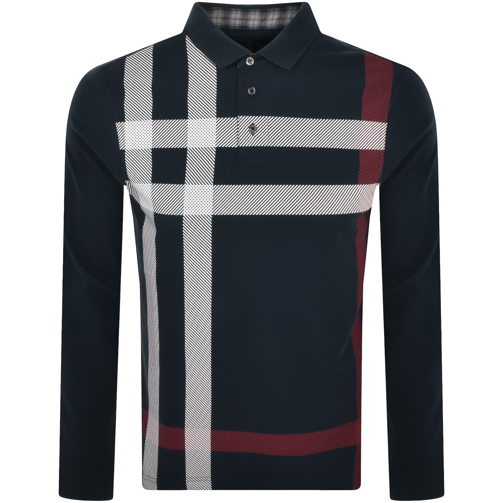 Shop Barbour Blaine Long Sleeve Polo T Shirt Navy