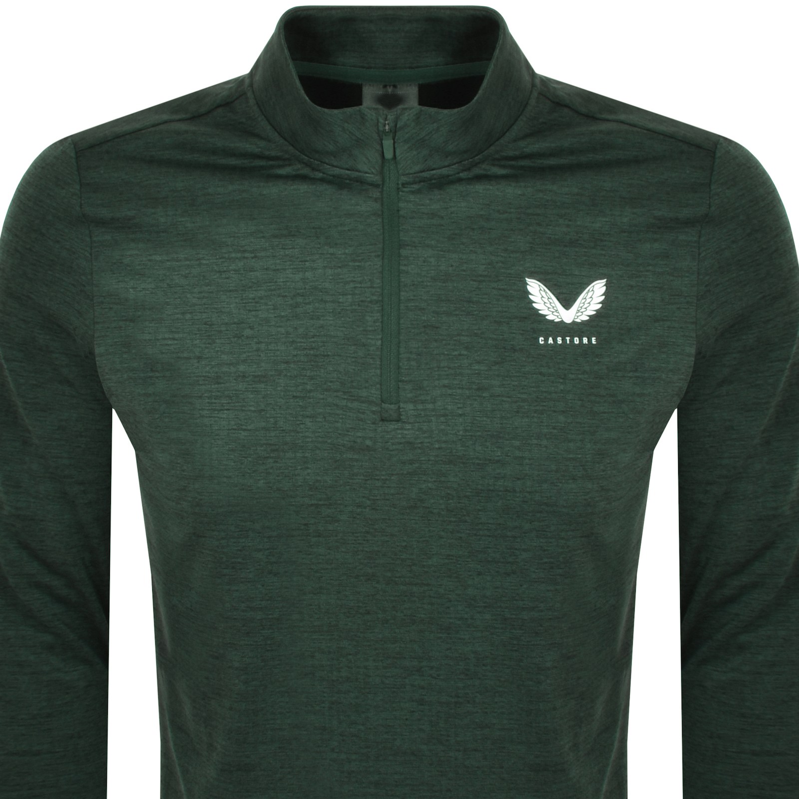 Shop Castore Quarter Zip Marl Sweatshirt Green