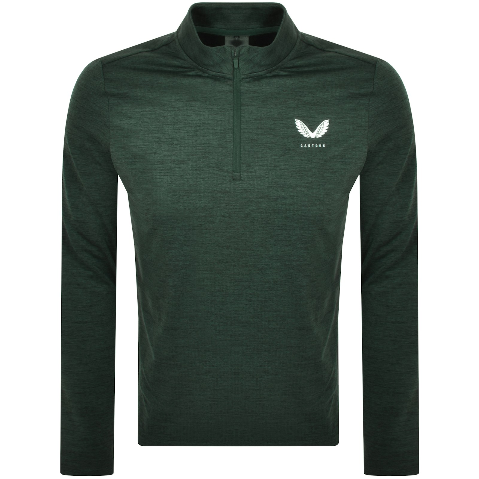 Shop Castore Quarter Zip Marl Sweatshirt Green