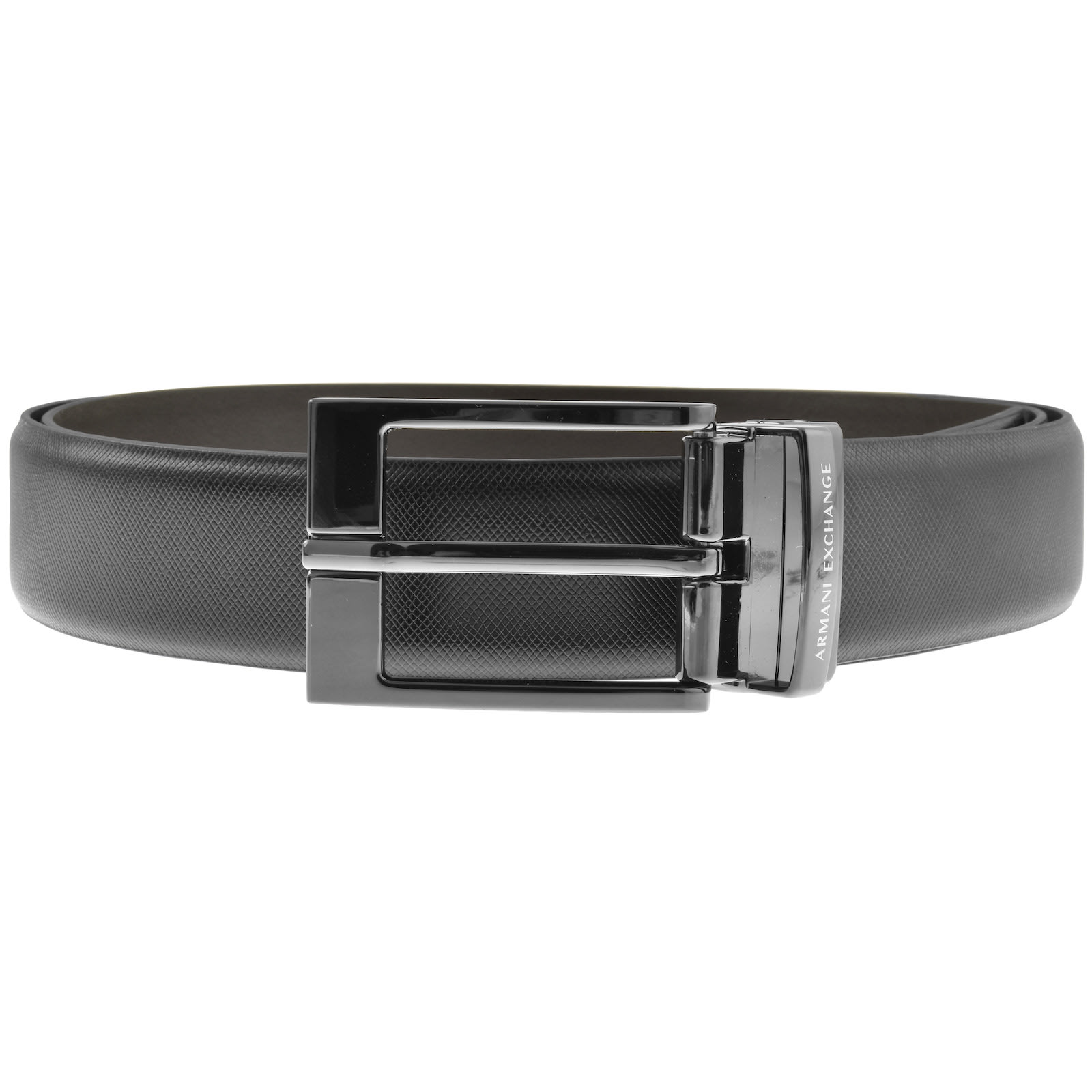 Shop Armani Exchange Reversible Belt Black