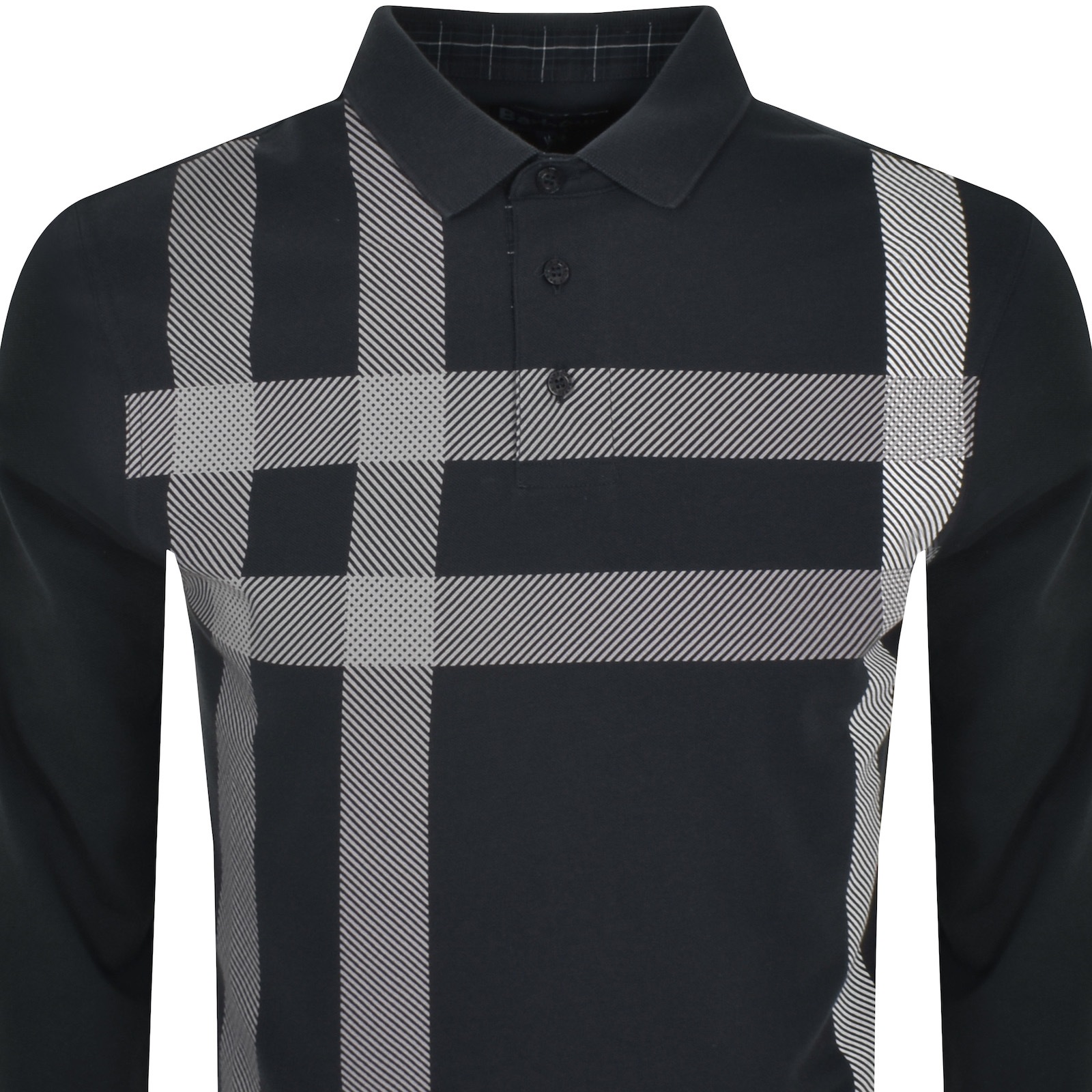 Shop Barbour Blaine Long Sleeve Polo T Shirt Dark Grey