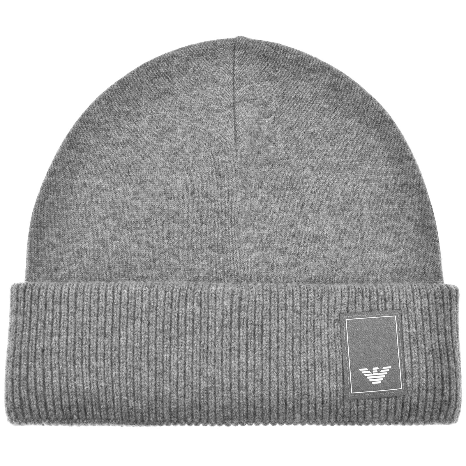 Shop Armani Collezioni Emporio Armani Logo Beanie Hat Grey