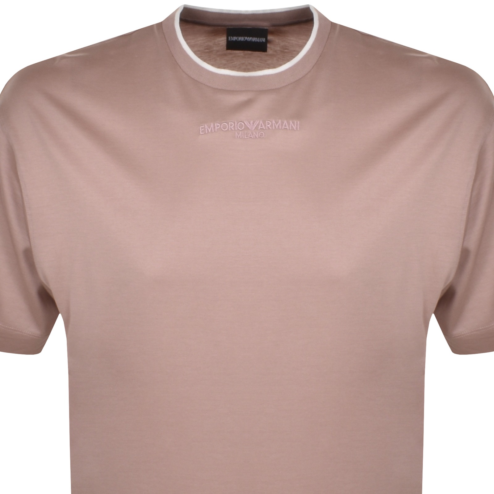 Shop Armani Collezioni Emporio Armani Crew Neck Logo T Shirt Pink