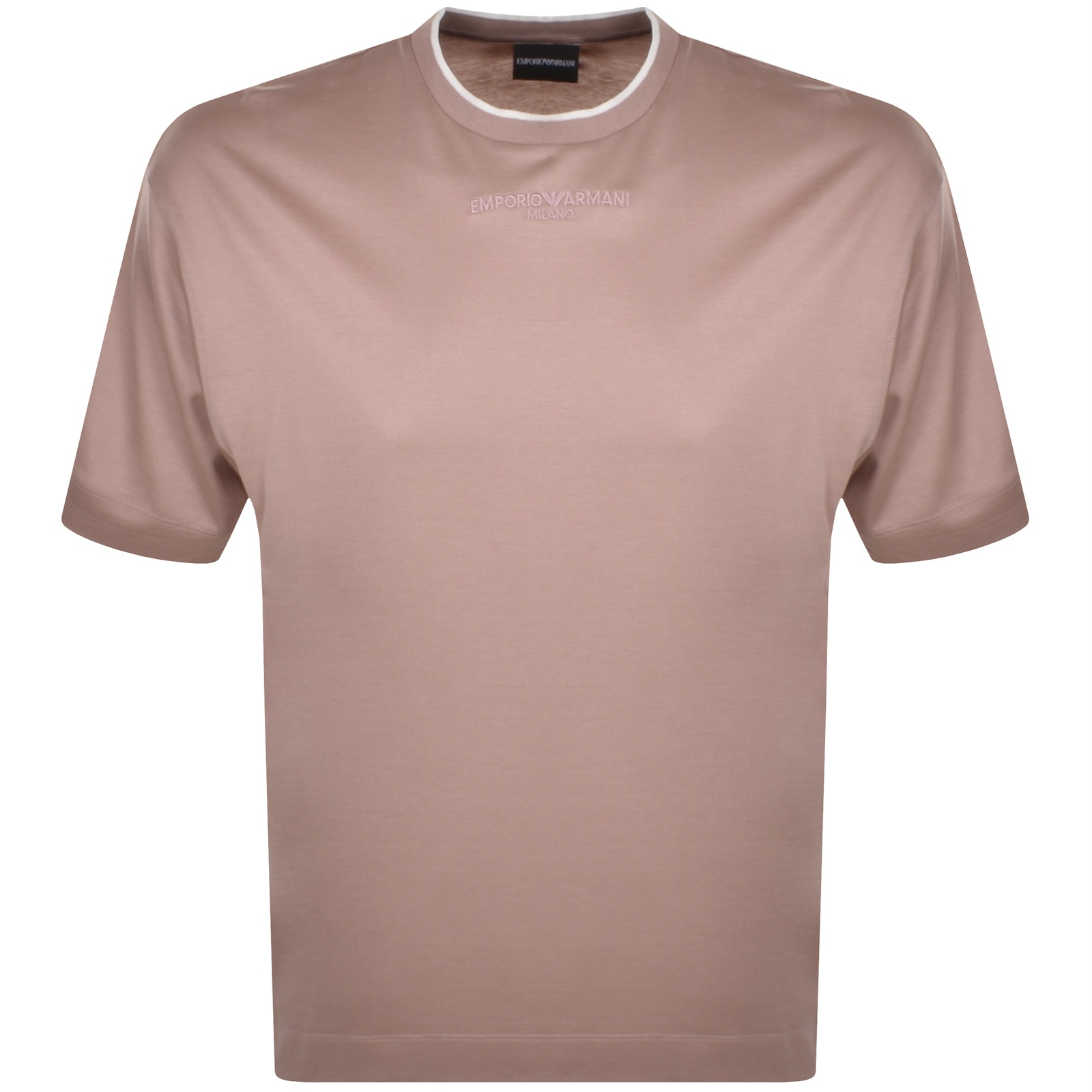 Shop Armani Collezioni Emporio Armani Crew Neck Logo T Shirt Pink