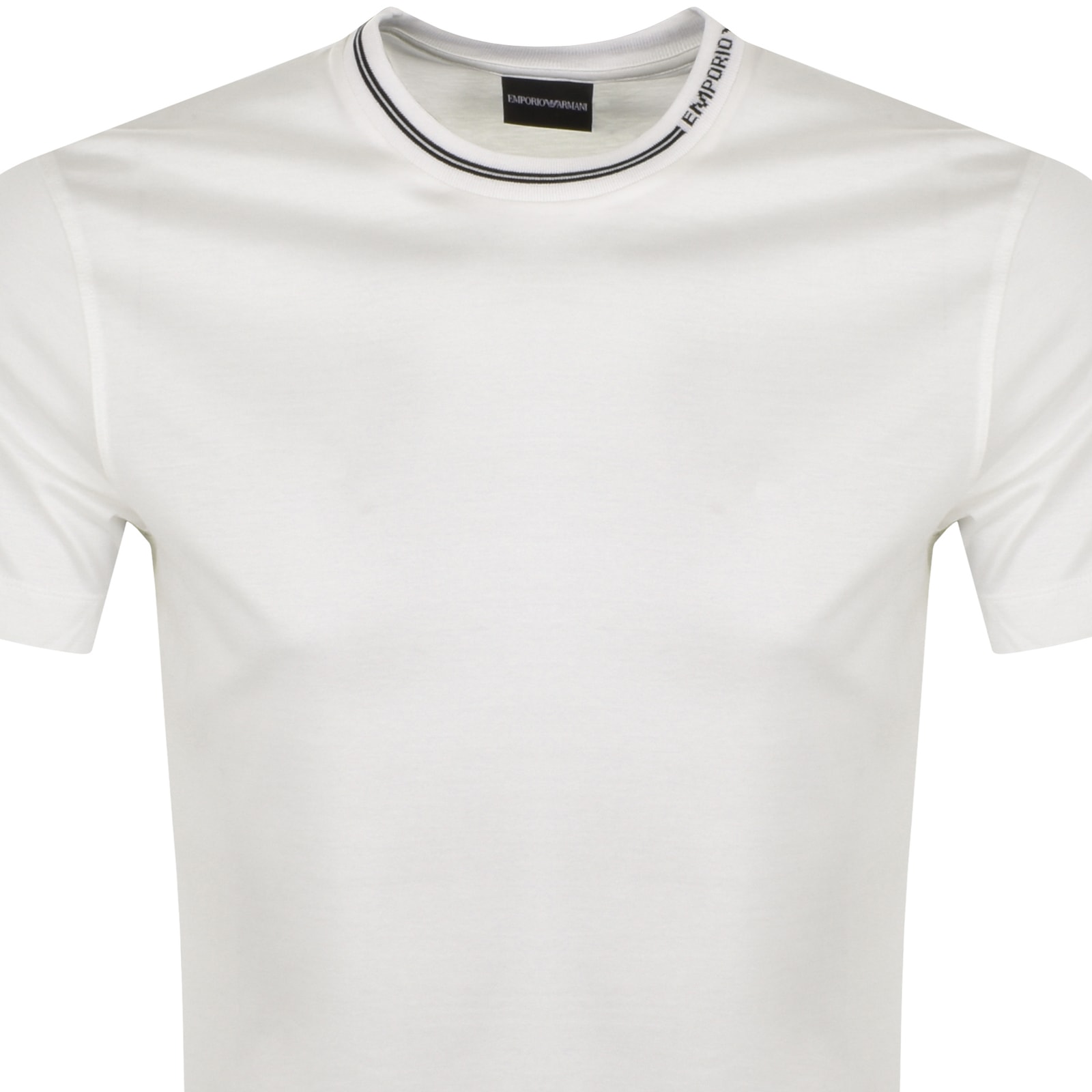 Shop Armani Collezioni Emporio Armani Crew Neck Logo T Shirt White