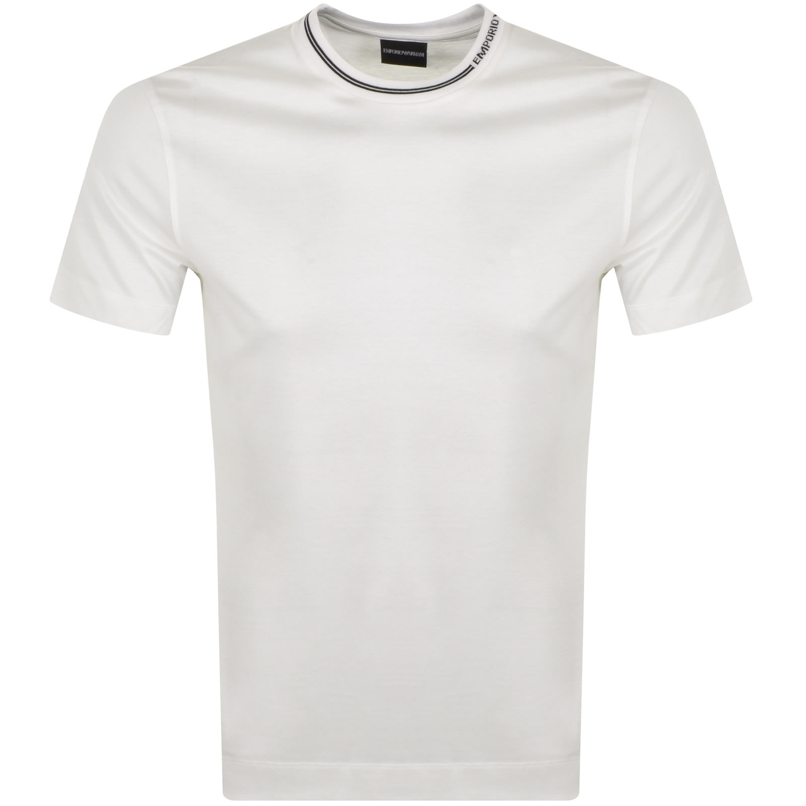 Shop Armani Collezioni Emporio Armani Crew Neck Logo T Shirt White