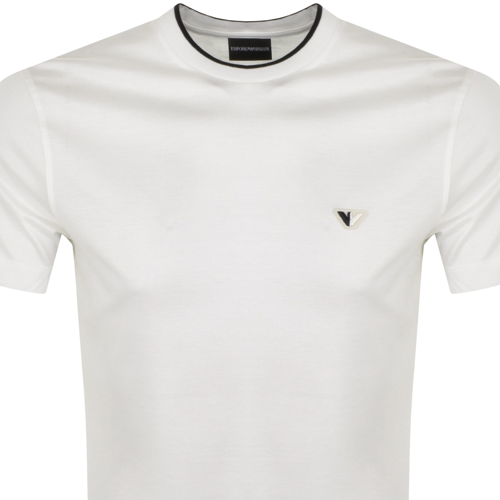 Shop Armani Collezioni Emporio Armani Crew Neck Logo T Shirt White