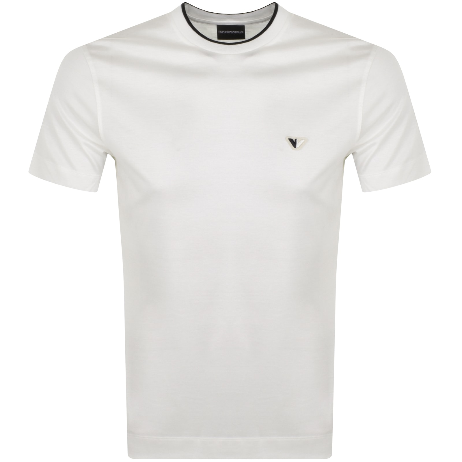 Shop Armani Collezioni Emporio Armani Crew Neck Logo T Shirt White