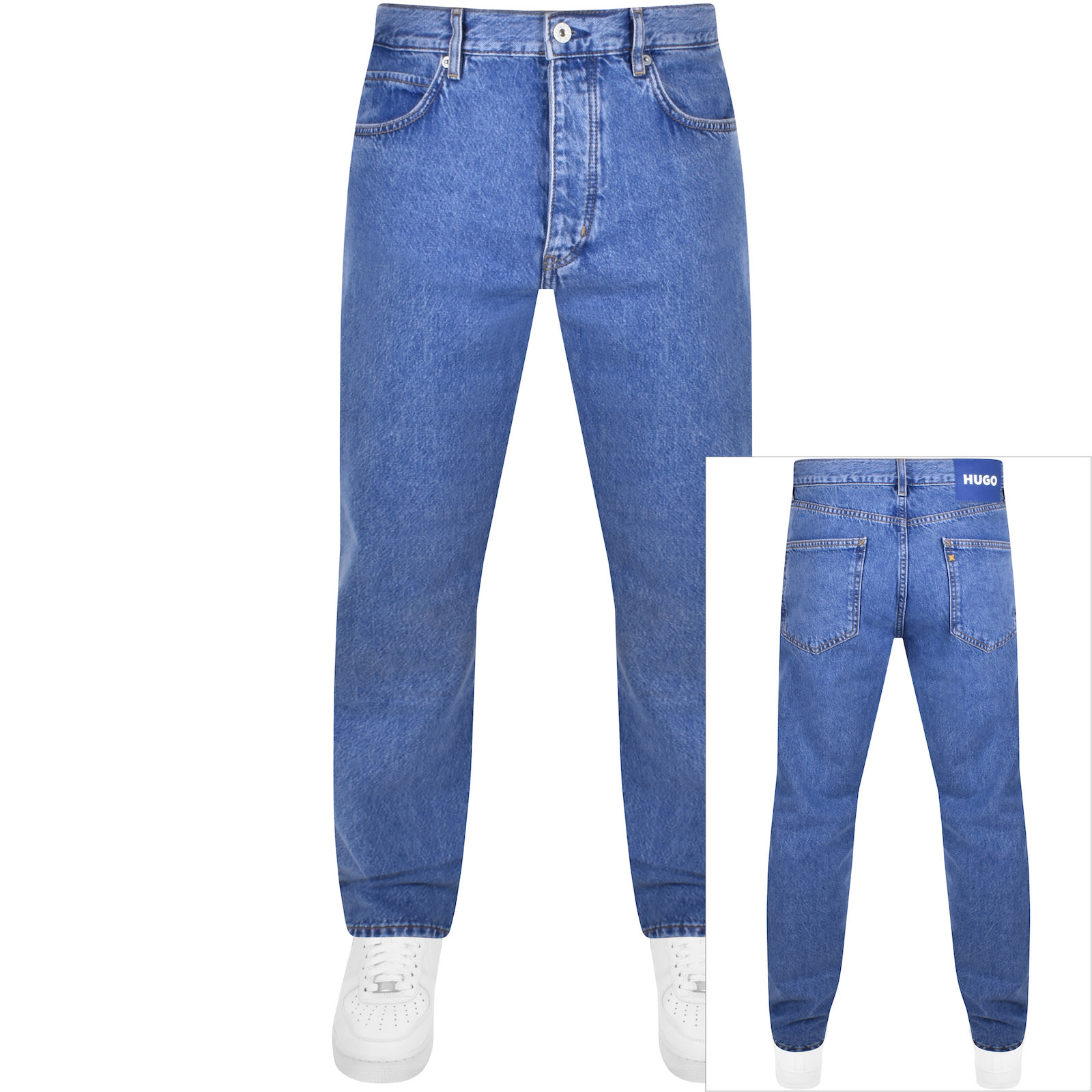 Shop Hugo Blue Straight Fit Jonah Jeans Light Wash Blue