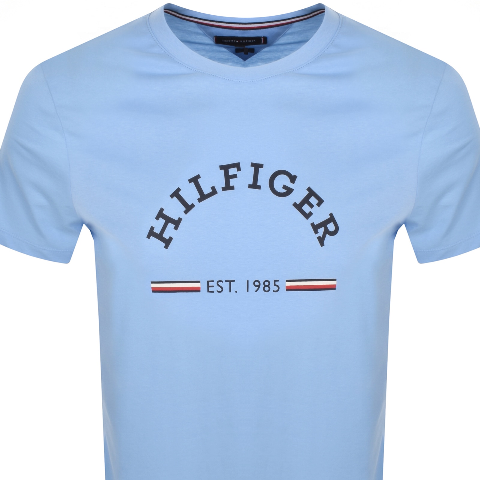 Shop Tommy Hilfiger Logo Slim Fit T Shirt Blue