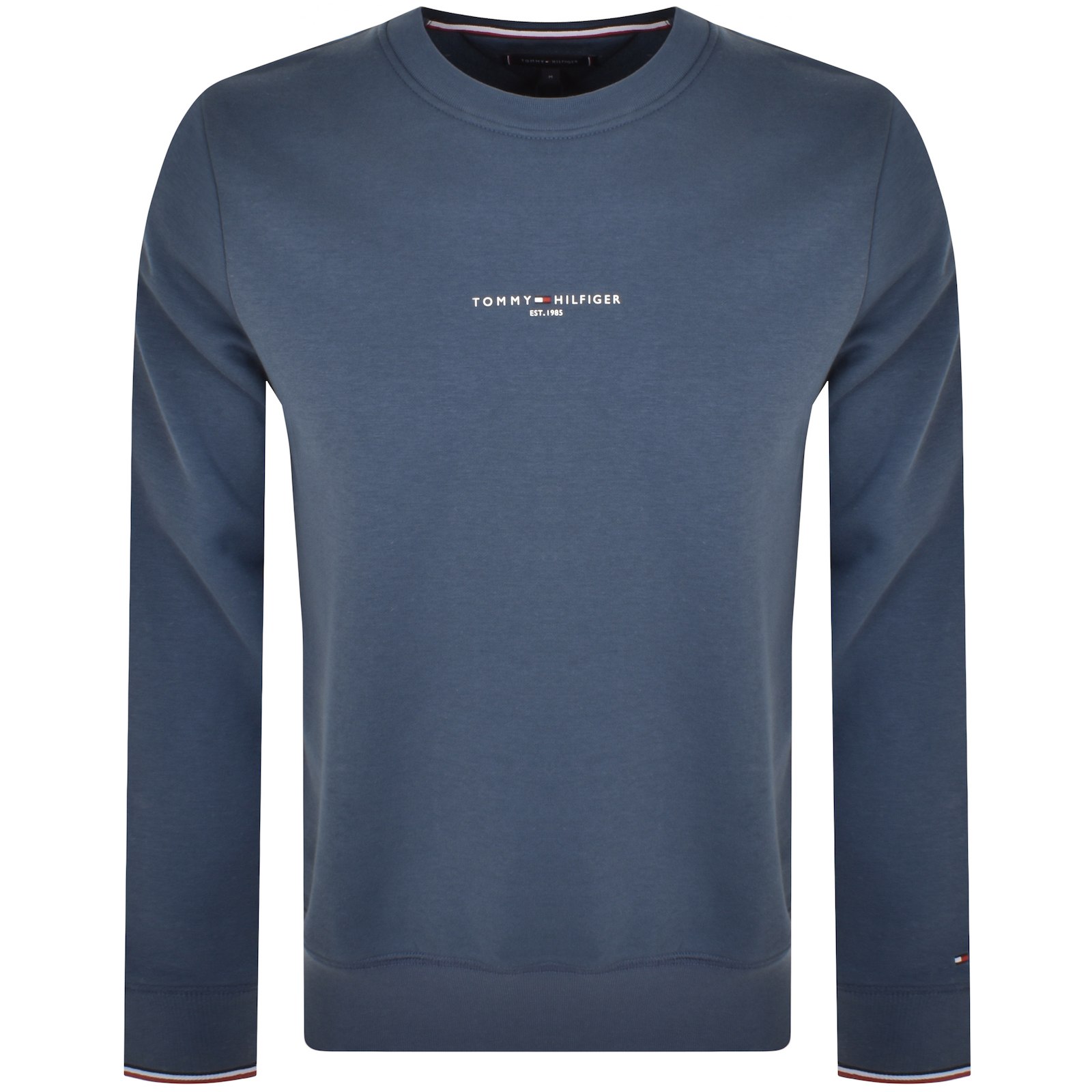 Shop Tommy Hilfiger Logo Tipped Sweatshirt Blue