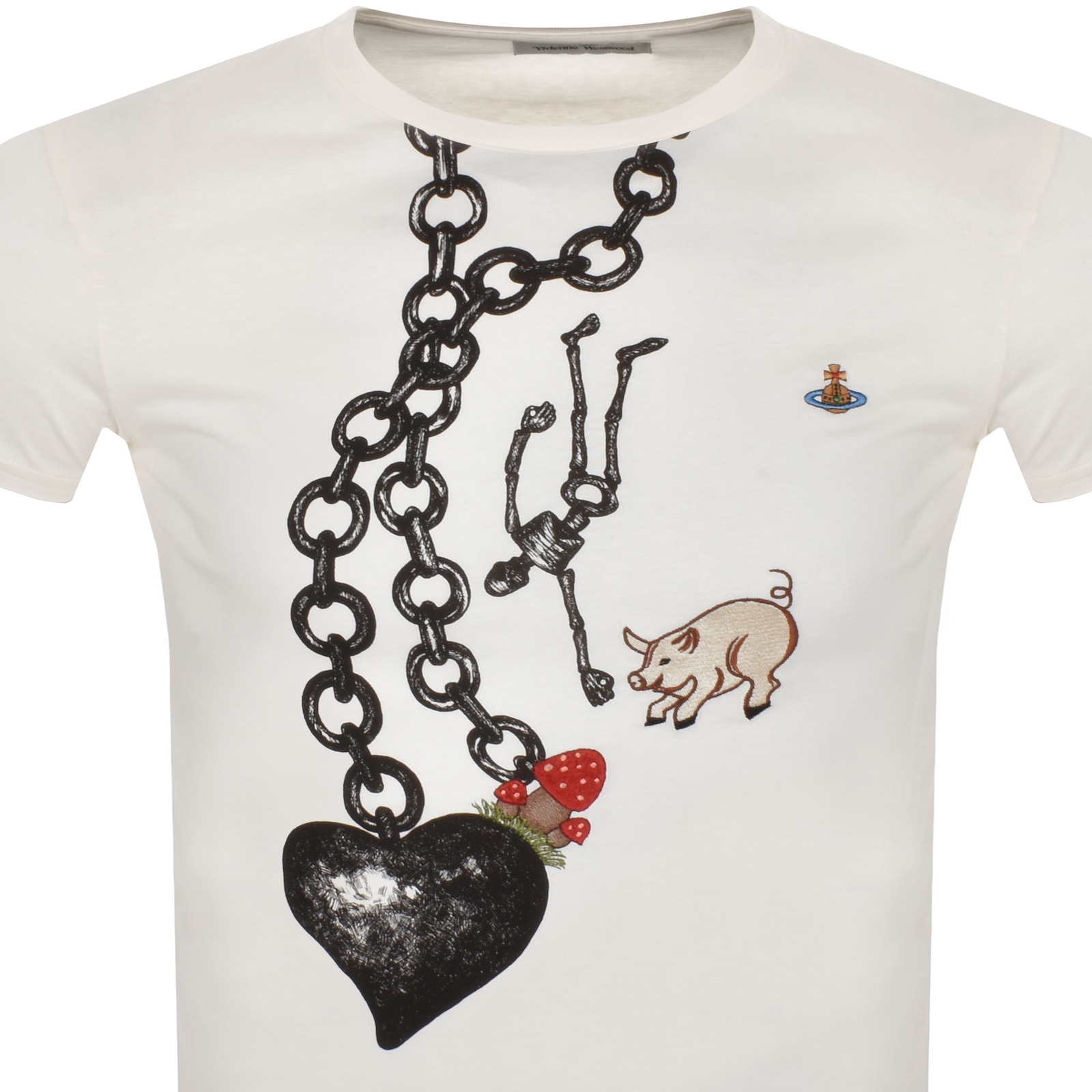 VIVIENNE WESTWOOD VIVIENNE WESTWOOD HEART PERU T SHIRT OFF WHITE 