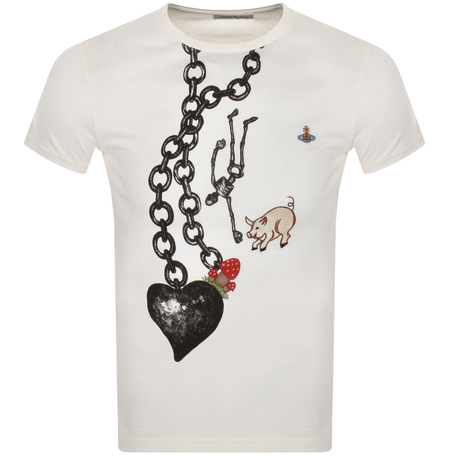 VIVIENNE WESTWOOD VIVIENNE WESTWOOD HEART PERU T SHIRT OFF WHITE 