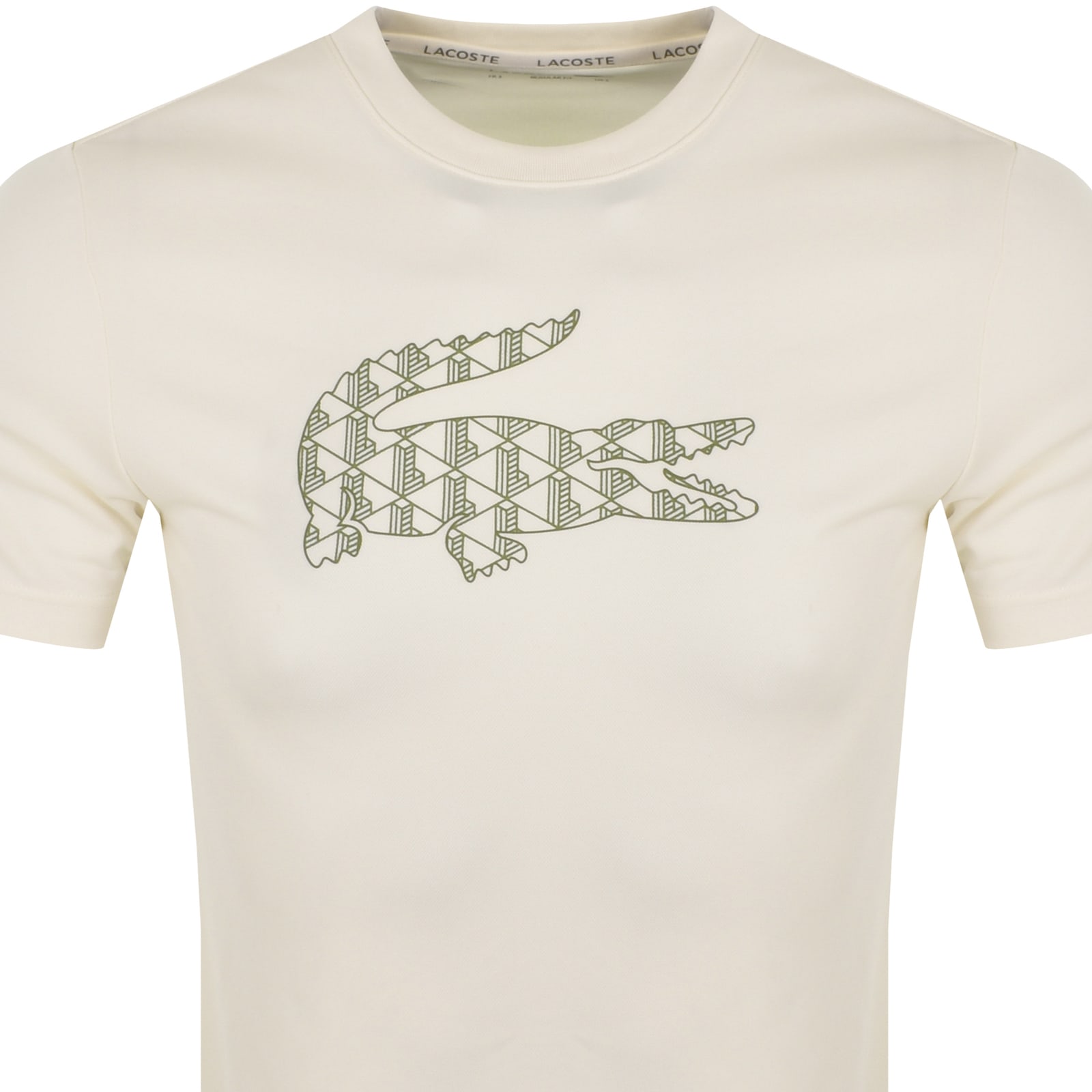 Shop Lacoste Sport Logo T Shirt Cream