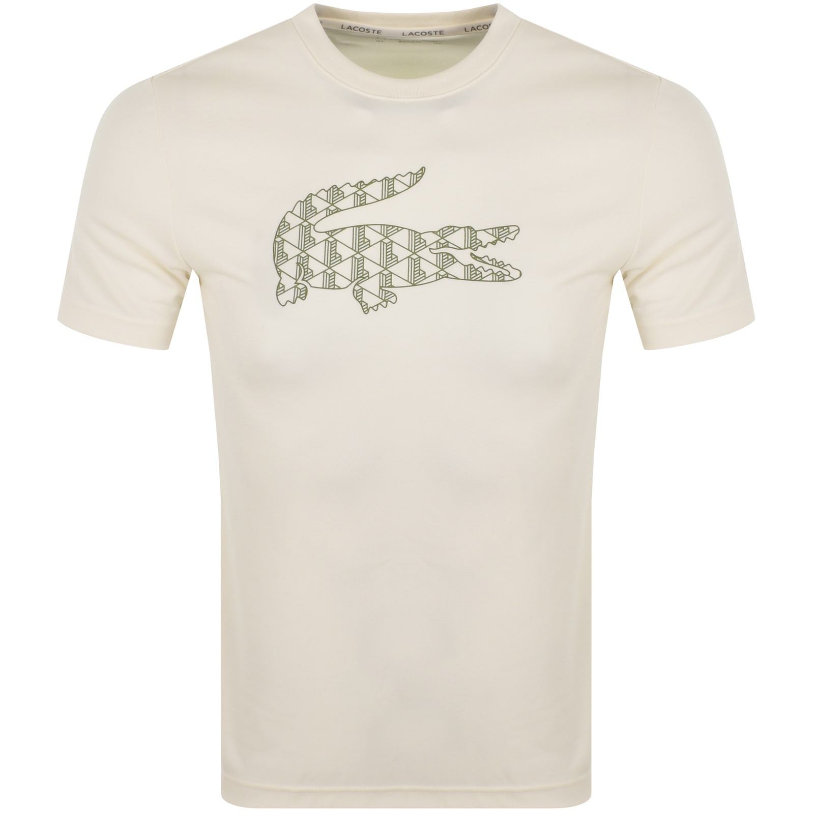 Shop Lacoste Sport Logo T Shirt Cream