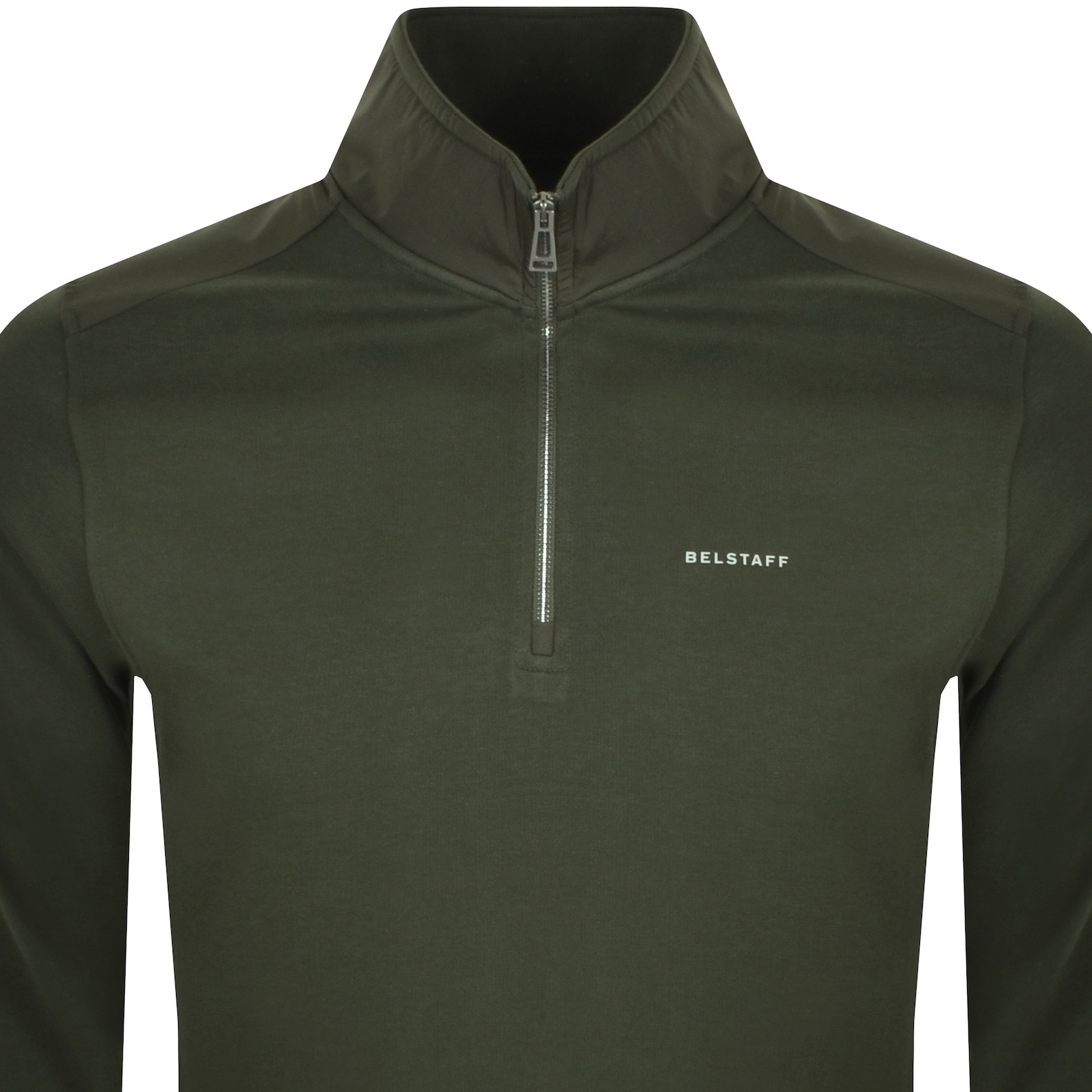 Shop Belstaff Alloy Quarter Zip Sweatshirt Green