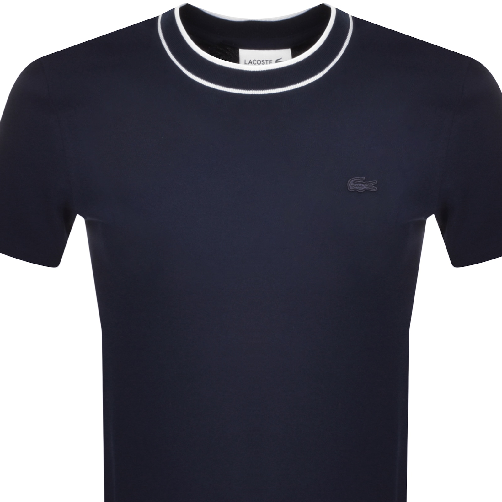 Shop Lacoste Crew Neck Pique T Shirt Navy