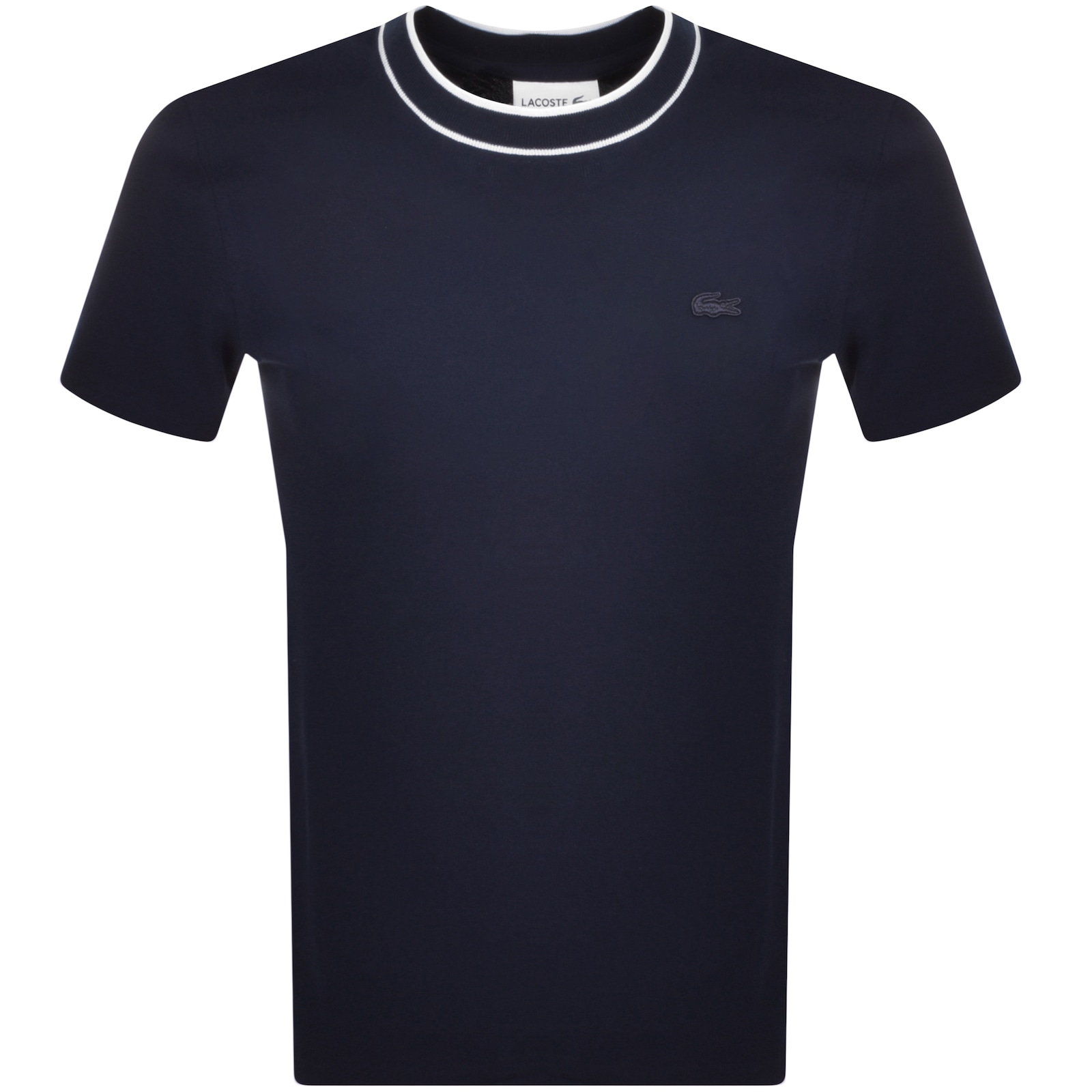 Shop Lacoste Crew Neck Pique T Shirt Navy