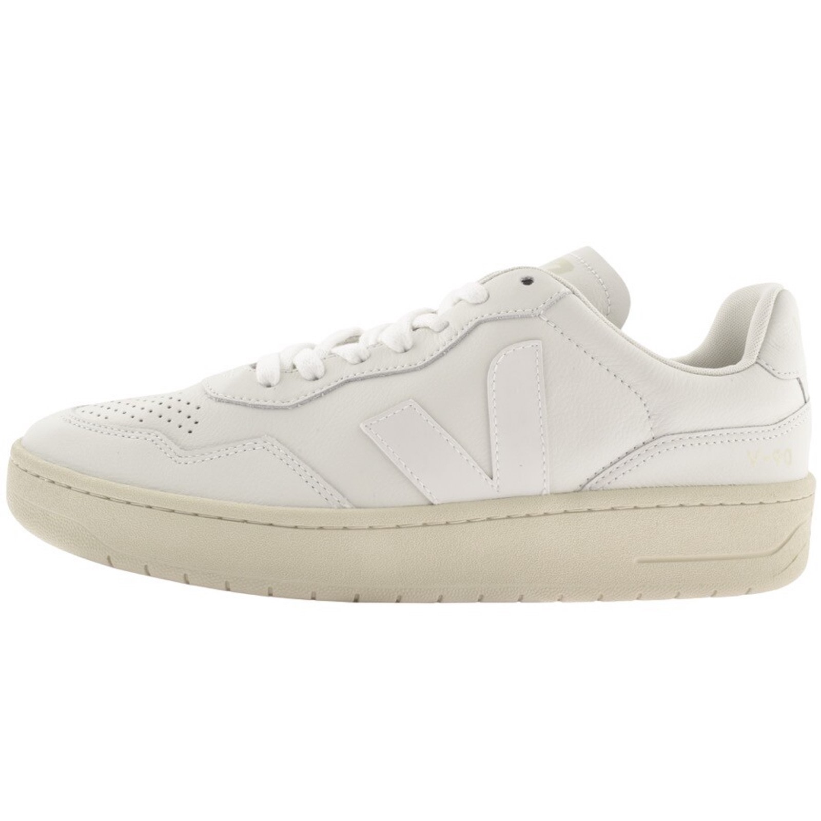 Shop Veja V 90 Leather Trainers White