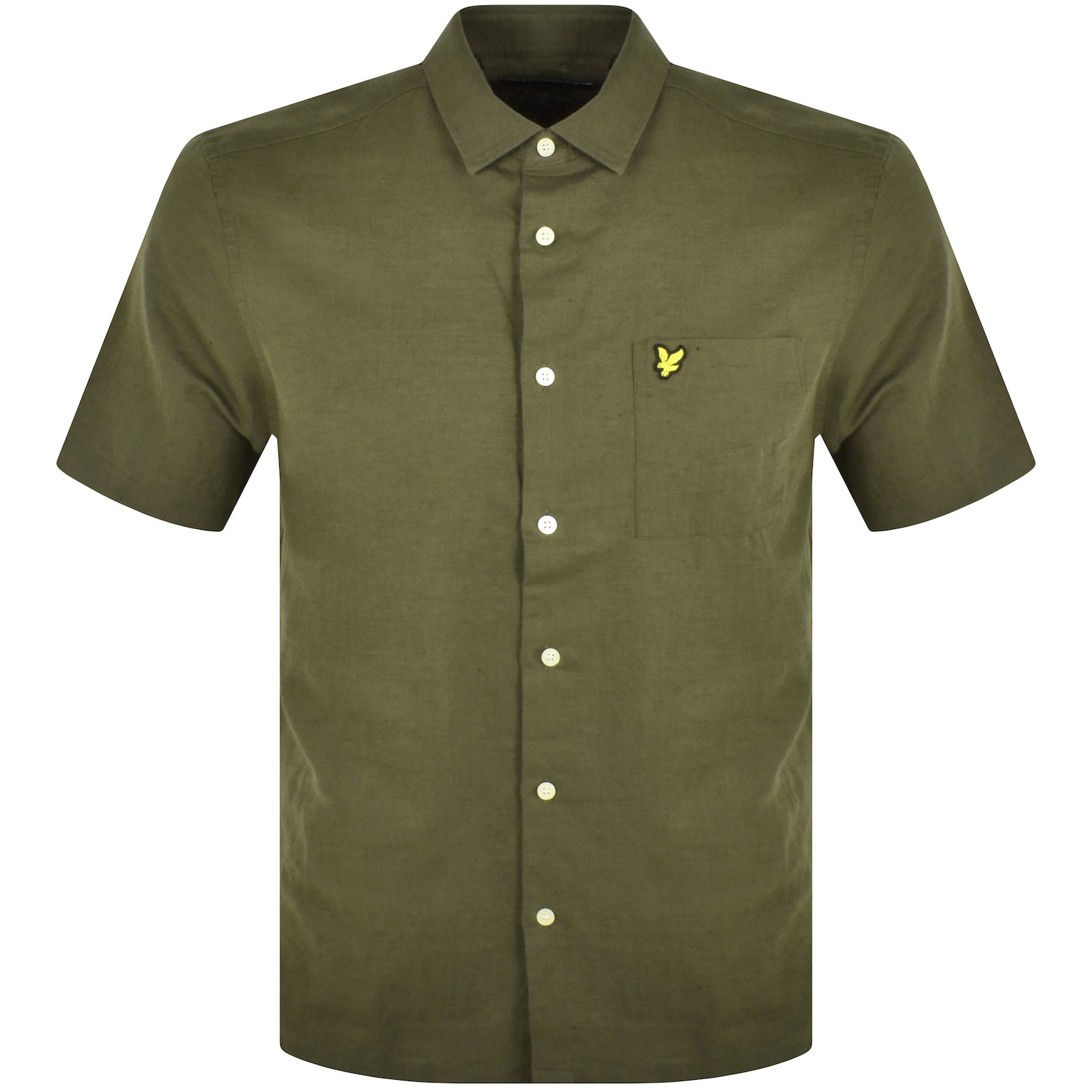 Shop Lyle & Scott Lyle And Scott Cotton Linen Shirt Green