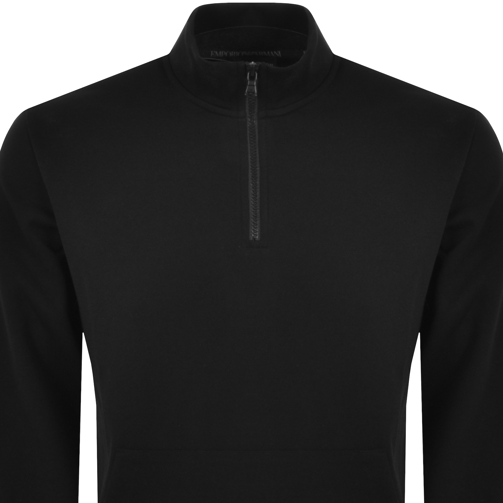 Shop Armani Collezioni Emporio Armani Quarter Zip Sweatshirt Black