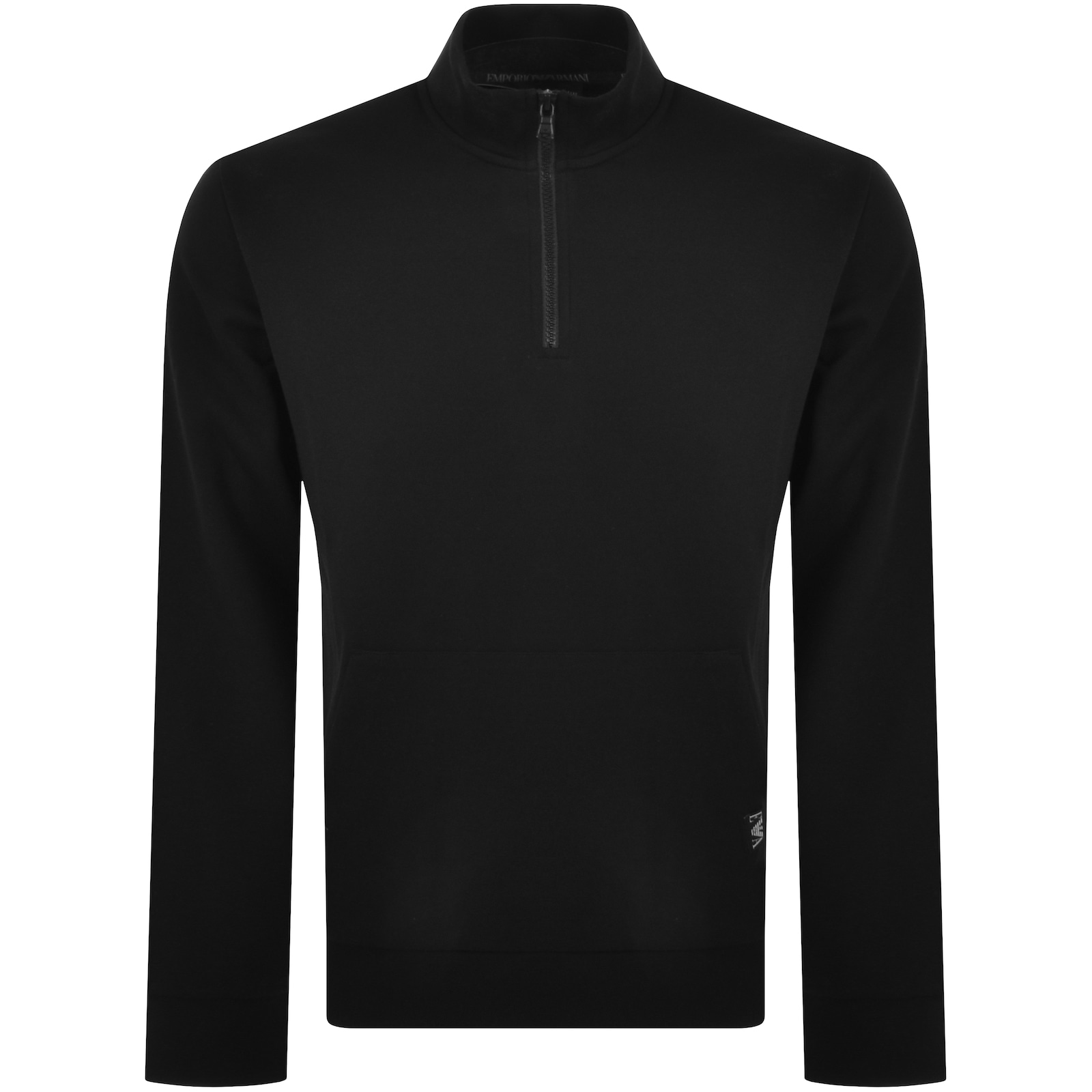 Shop Armani Collezioni Emporio Armani Quarter Zip Sweatshirt Black