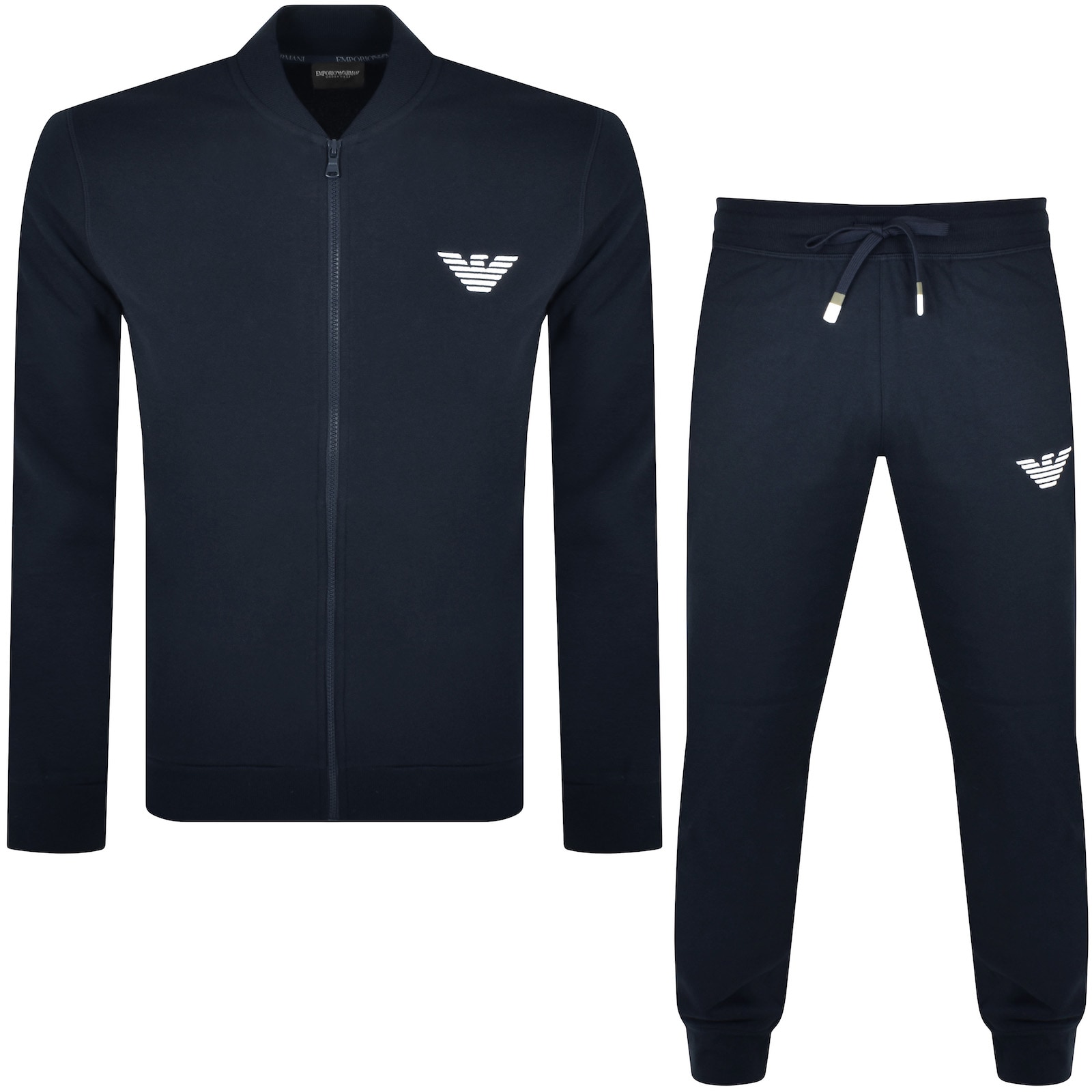 Shop Armani Collezioni Emporio Armani Full Zip Lounge Set Navy