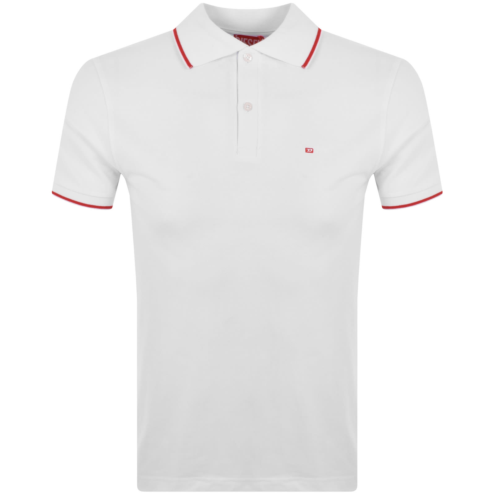 Shop Diesel T Ferry Microdiv Polo T Shirt White