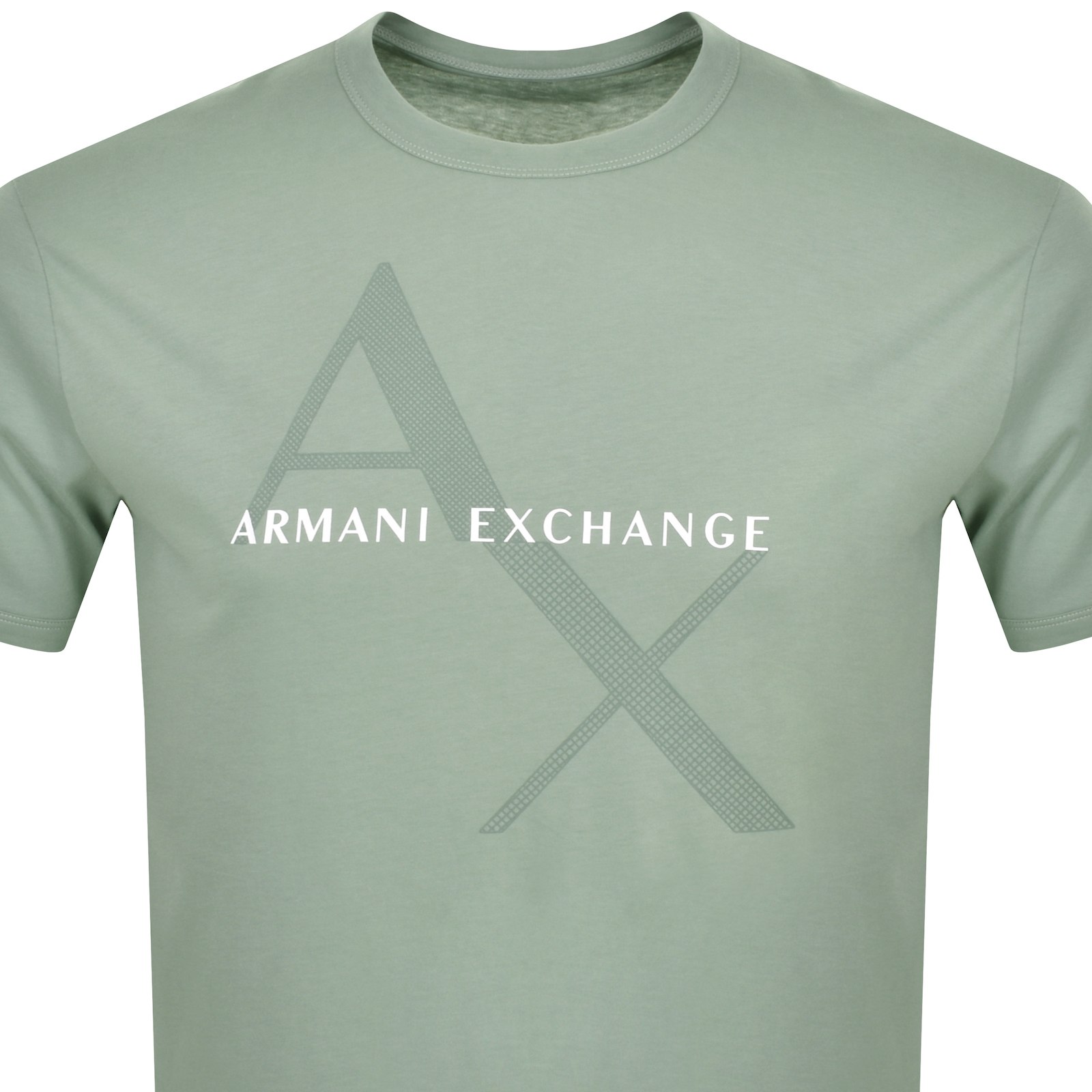 Shop Armani Exchange Crew Neck Logo T Shirt Green