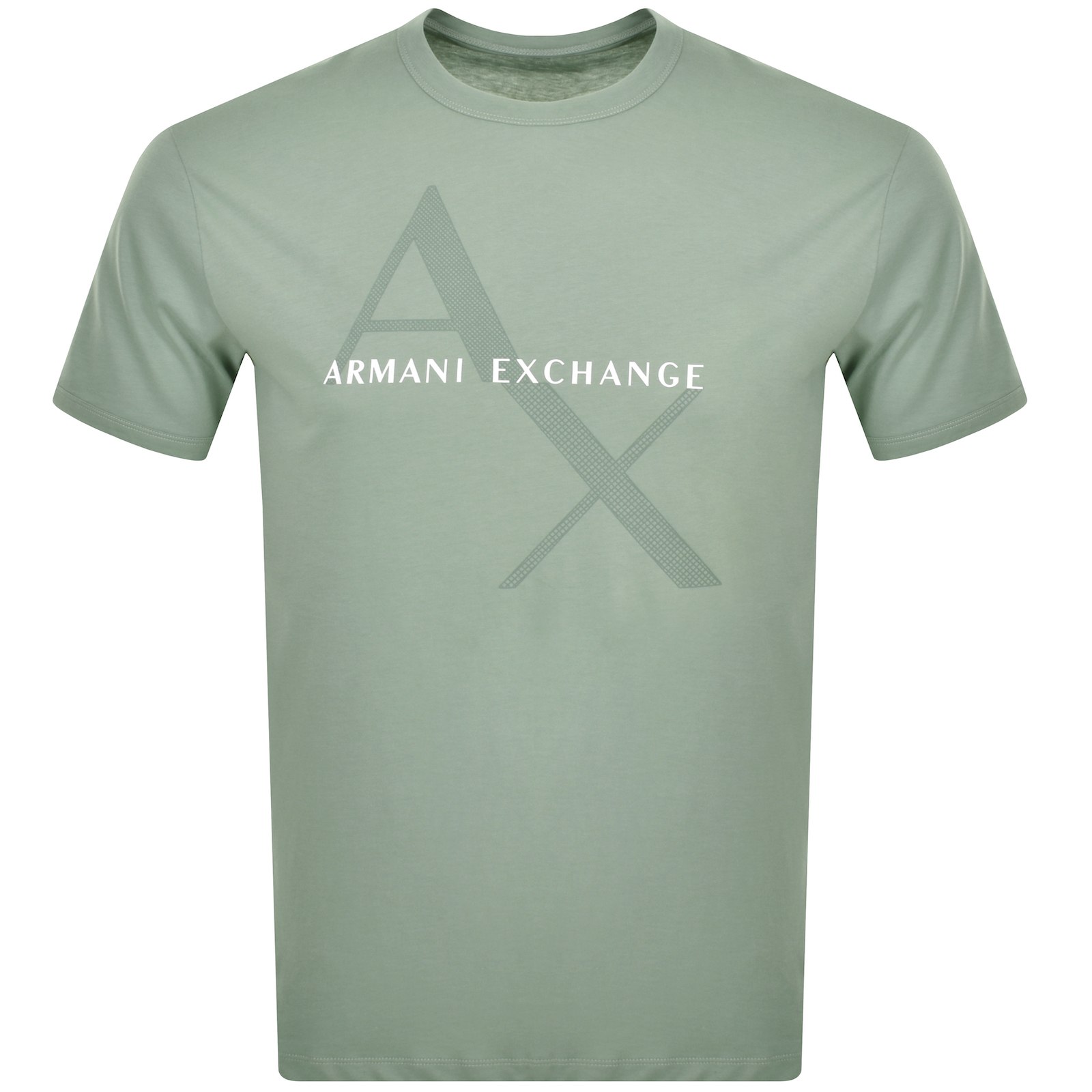 Shop Armani Exchange Crew Neck Logo T Shirt Green