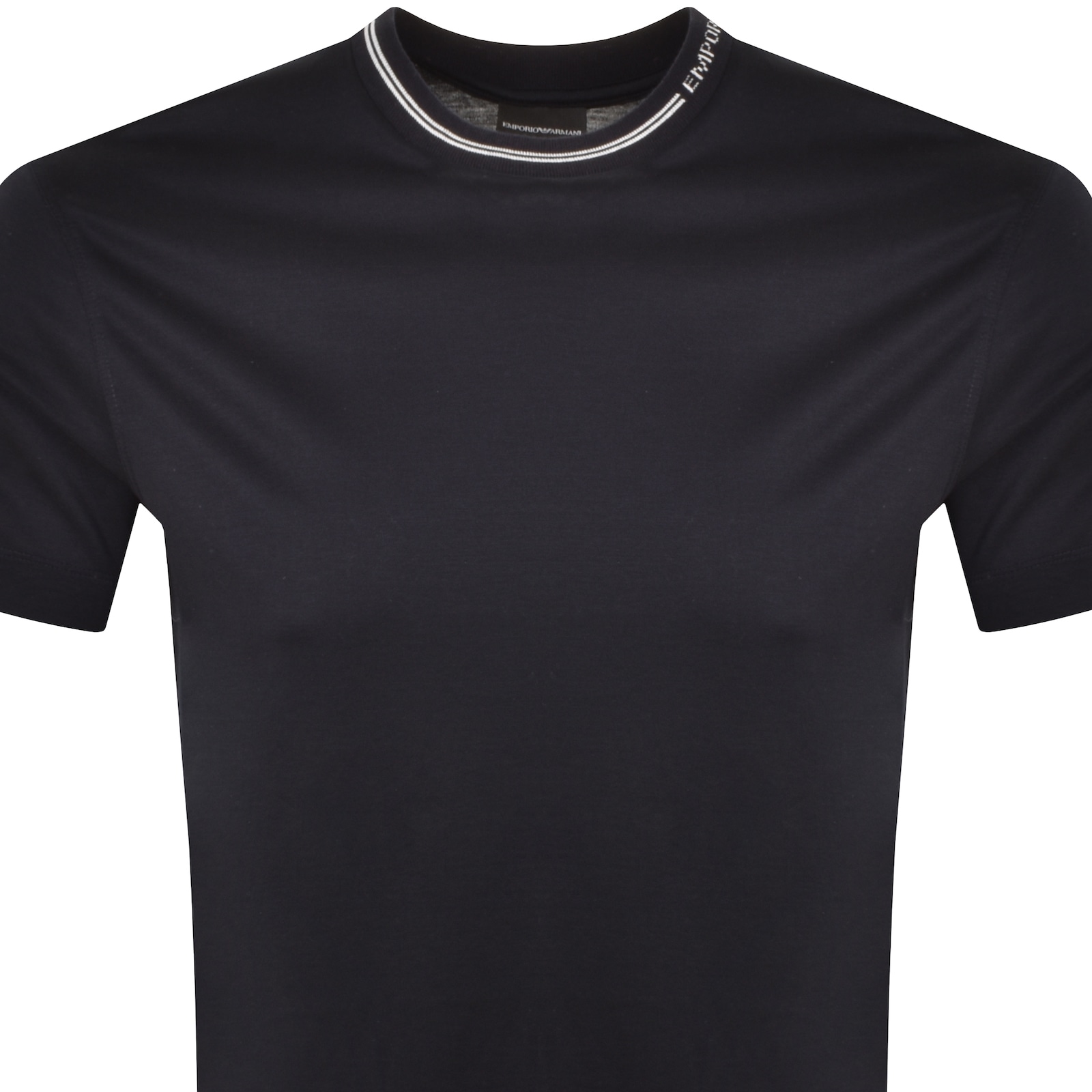 Shop Armani Collezioni Emporio Armani Crew Neck Logo T Shirt Navy