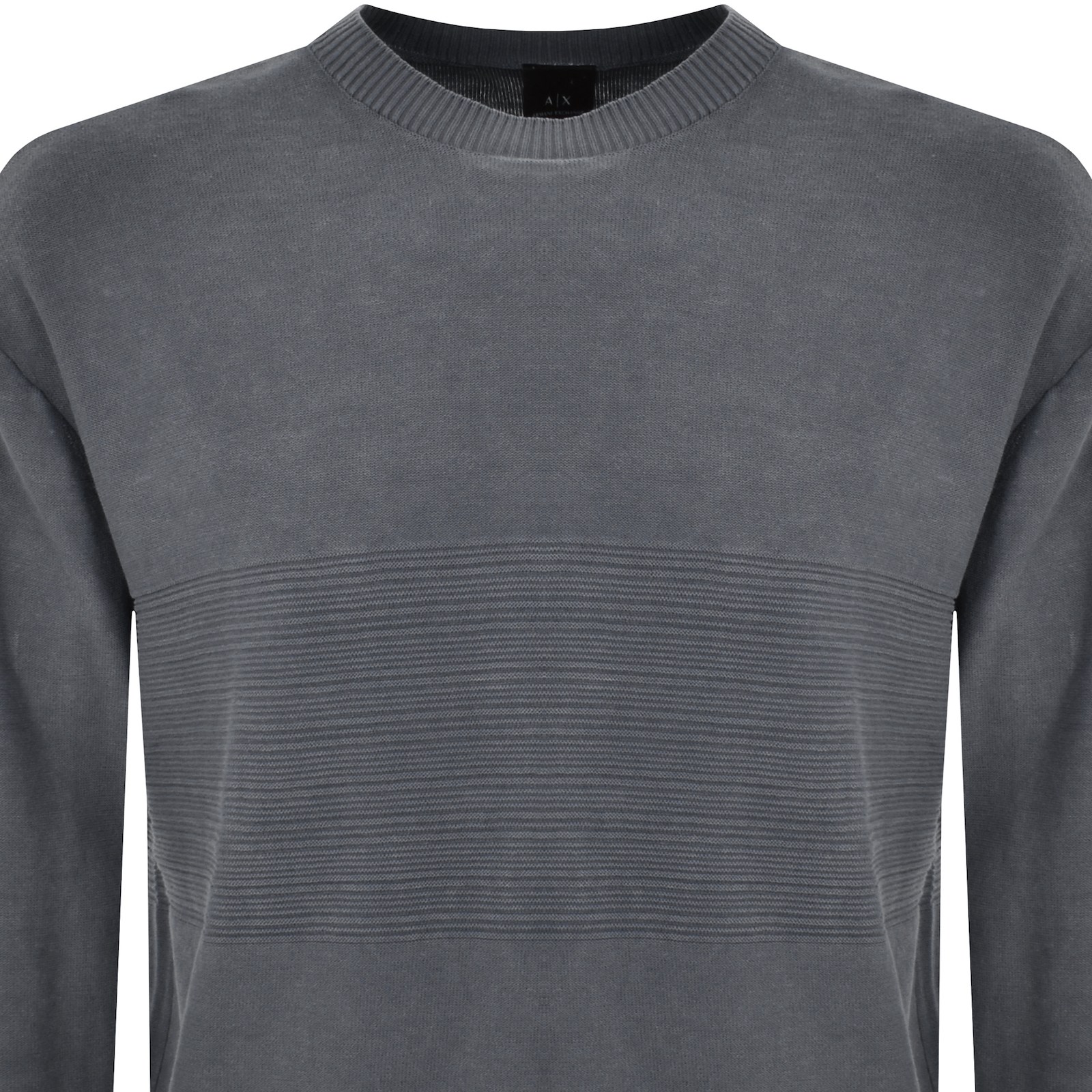 Shop Armani Exchange Crew Neck Knit Jumper Grey