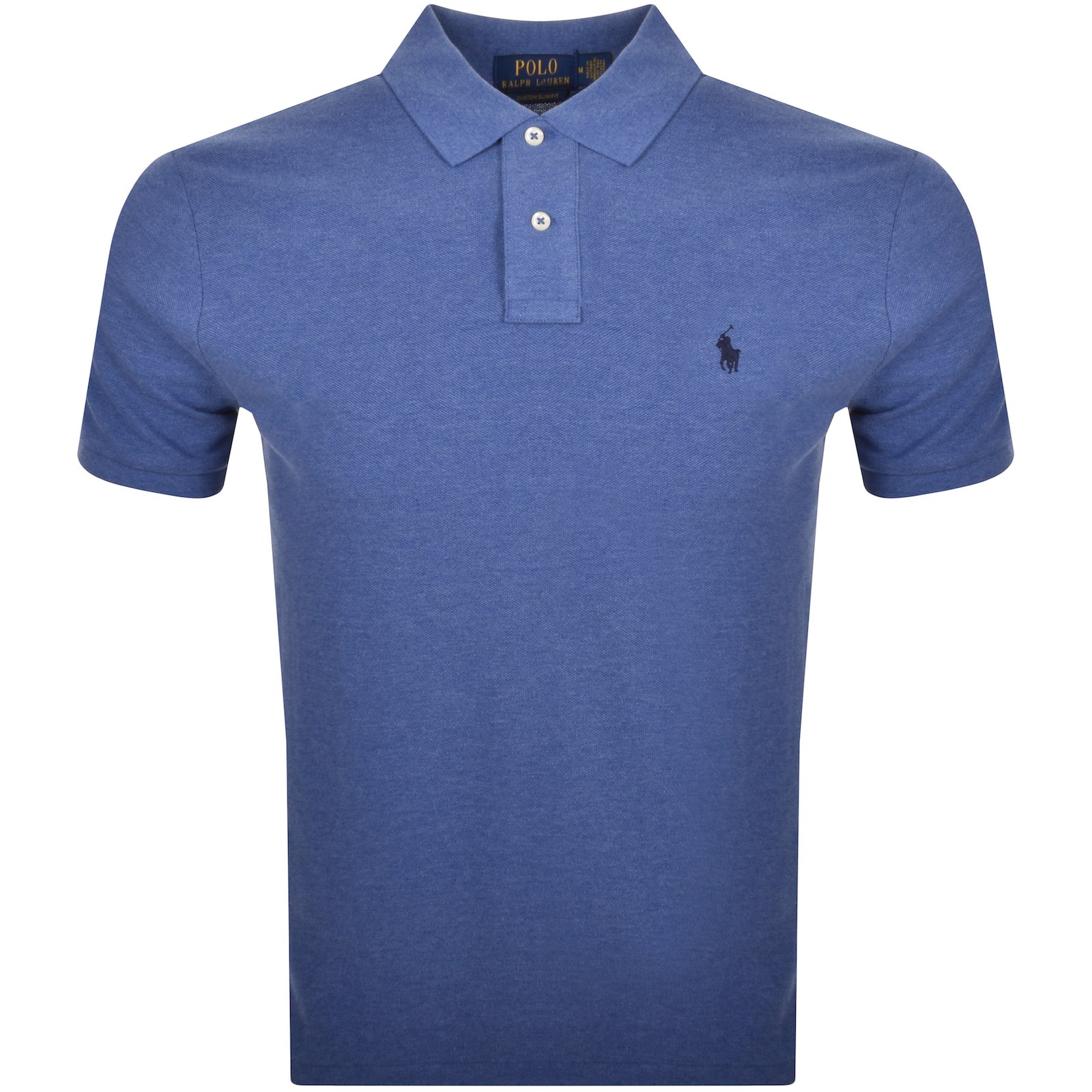 Shop Ralph Lauren Custom Slim Fit Polo T Shirt Blue