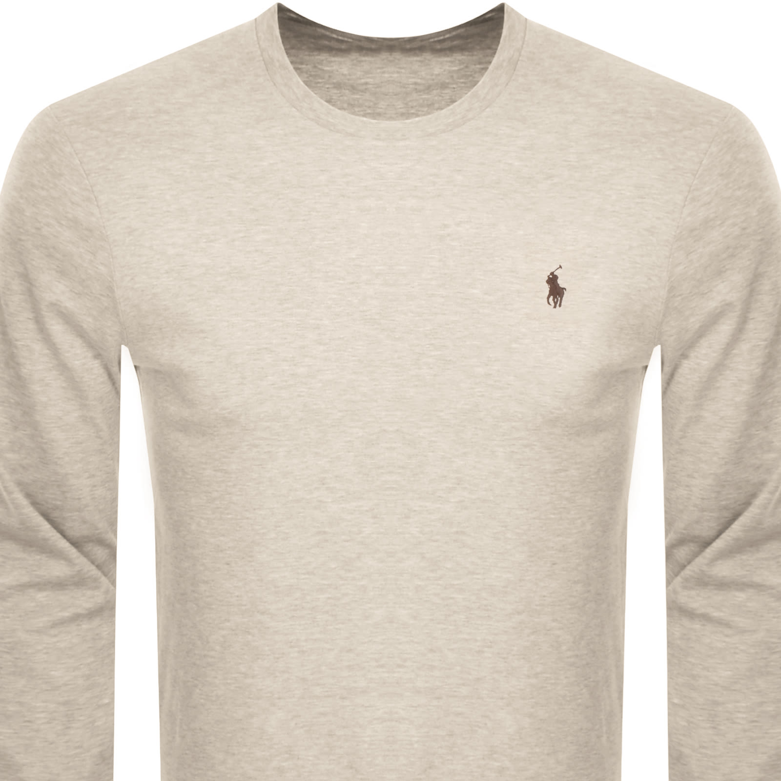 Shop Ralph Lauren Long Sleeve Slim Fit T Shirt Beige