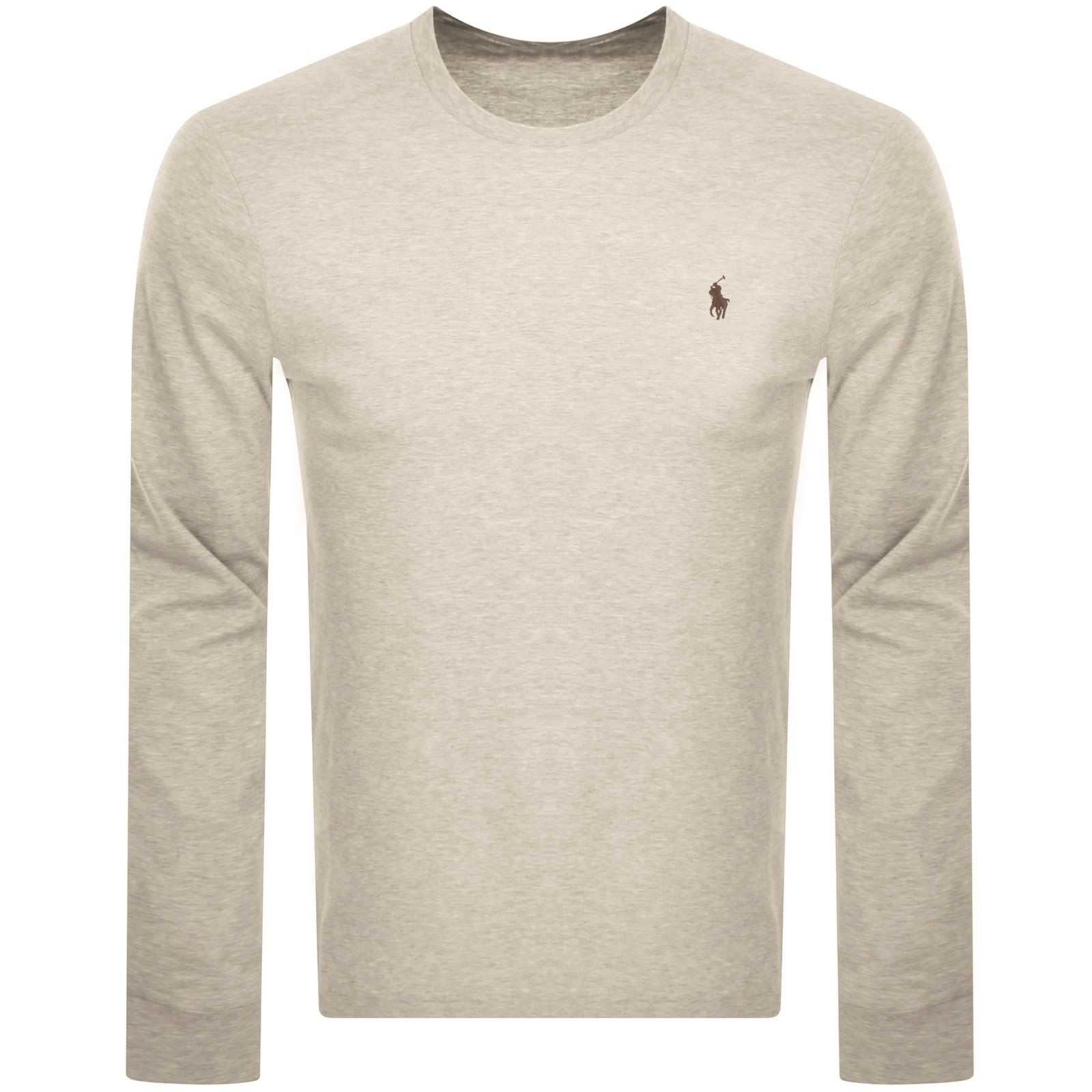 Shop Ralph Lauren Long Sleeve Slim Fit T Shirt Beige