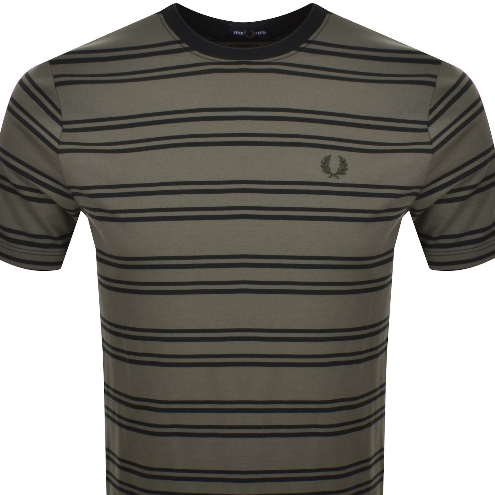 Shop Fred Perry Sport Fine Stripe T Shirt Green