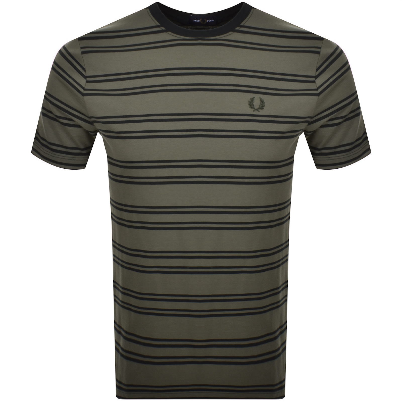 Shop Fred Perry Sport Fine Stripe T Shirt Green